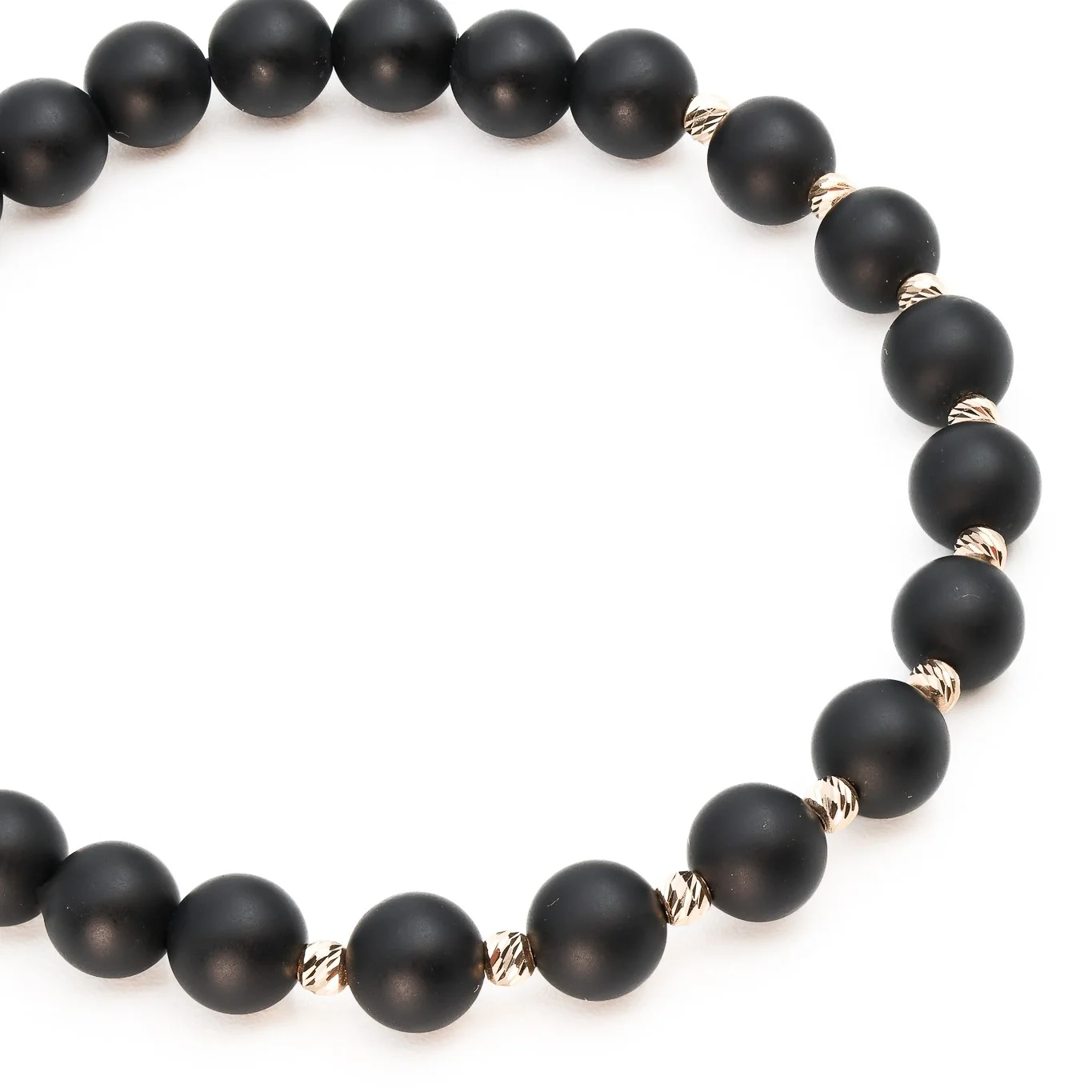 Bratara cu bile de Aur 14k si Onix mat 6 mm – AU0183 [3]