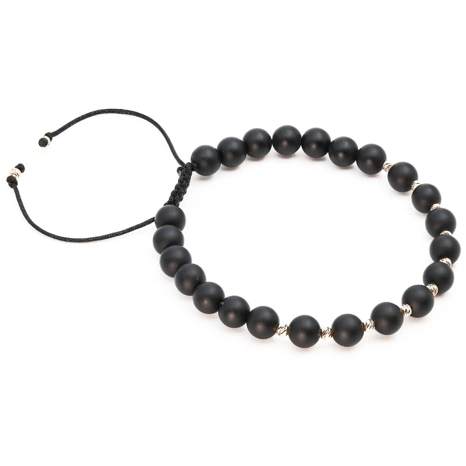 Bratara cu bile de Aur 14k si Onix mat 6 mm – AU0183 [2]