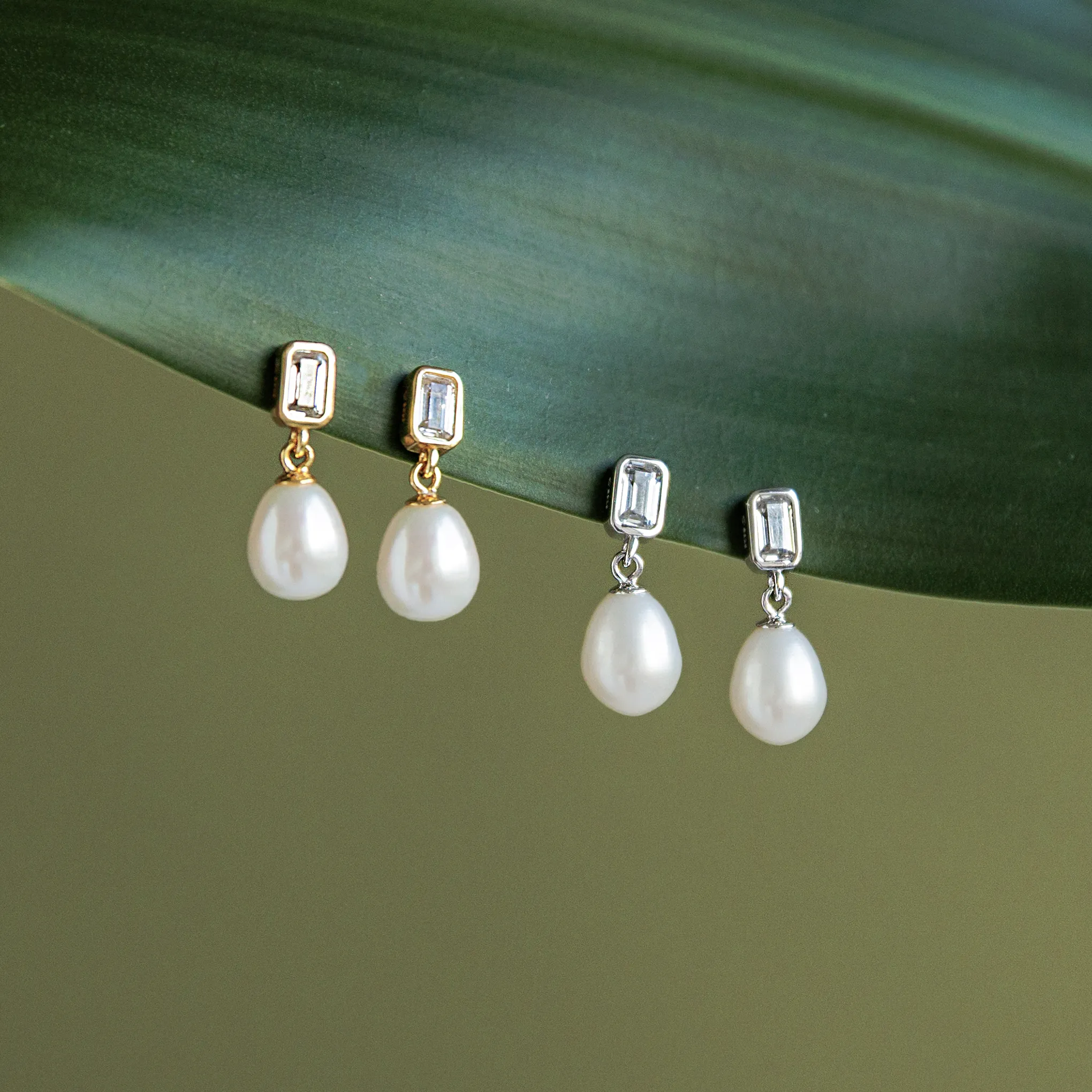 Cercei argint drops cu perle naturale si zirconia - Pure Grace [3]