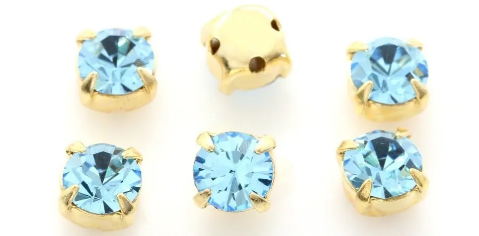 Martisor cu Cristal Preciosa Acvamarin Gold [4]