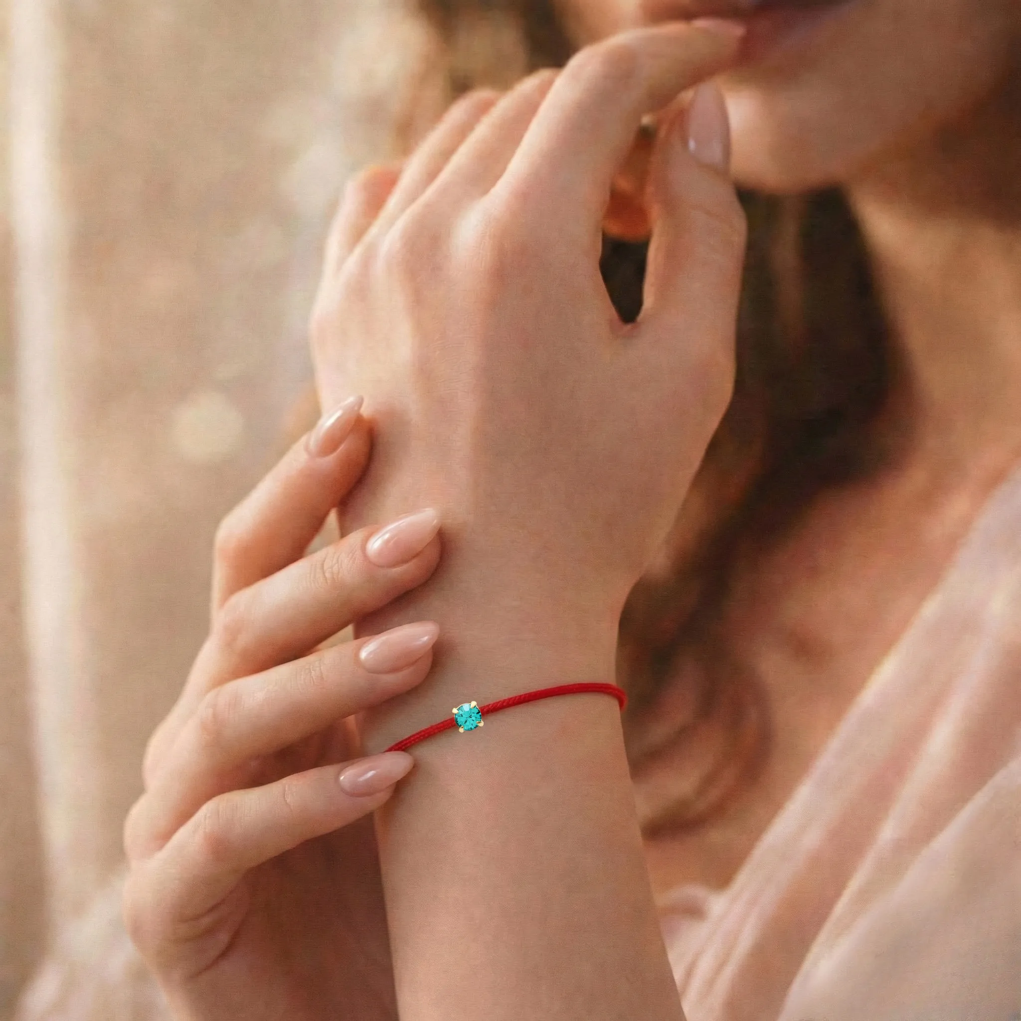 Martisor cu Cristal Preciosa Blue Zircon Gold [3]