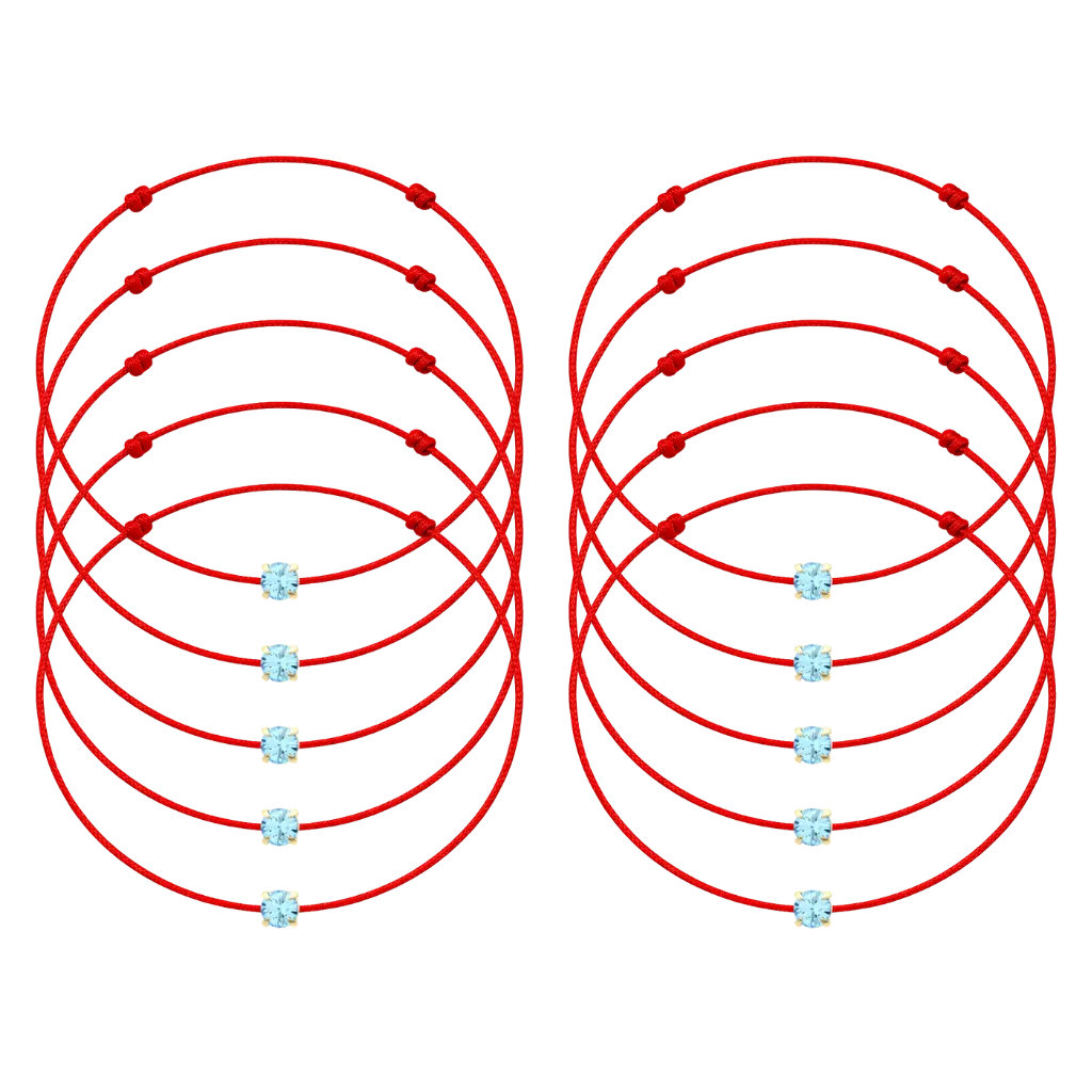 Martisoare - 10 Martisoare cu Cristal Preciosa Acvamarin Gold