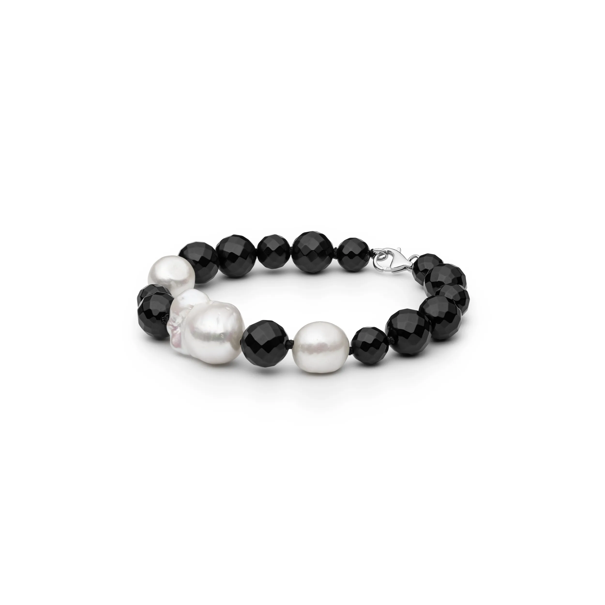 Bratari - Bratara argint cu perle naturale si onix - Barocco Nero
