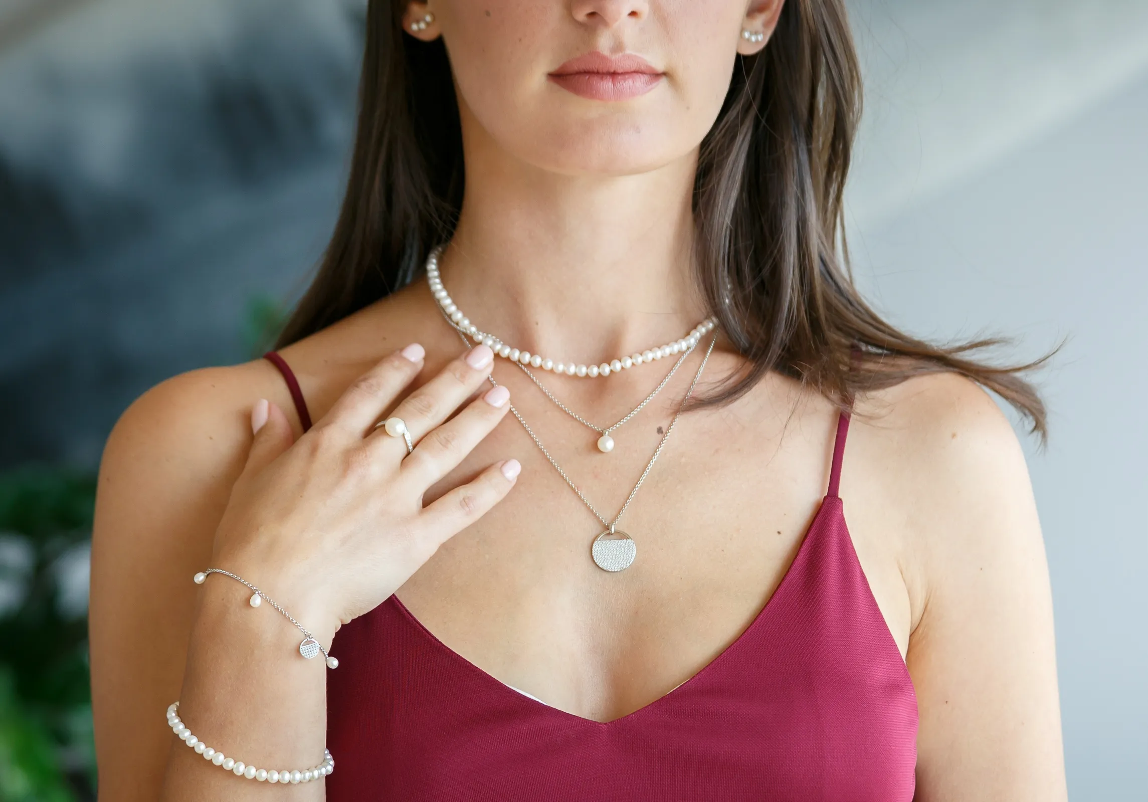 Bratara argint cu perle naturale si zirconia - Charm [1]