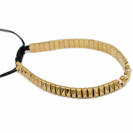 Bratara cu bile de Aur 14k si pietre semipretioase Hematit auriu AU0114 [1]