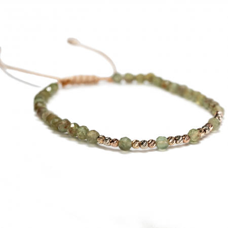 Bratara cu bile de Aur 14k in 3 culori si pietre semipretioase Peridot sfere fatetate AU0043 [1]