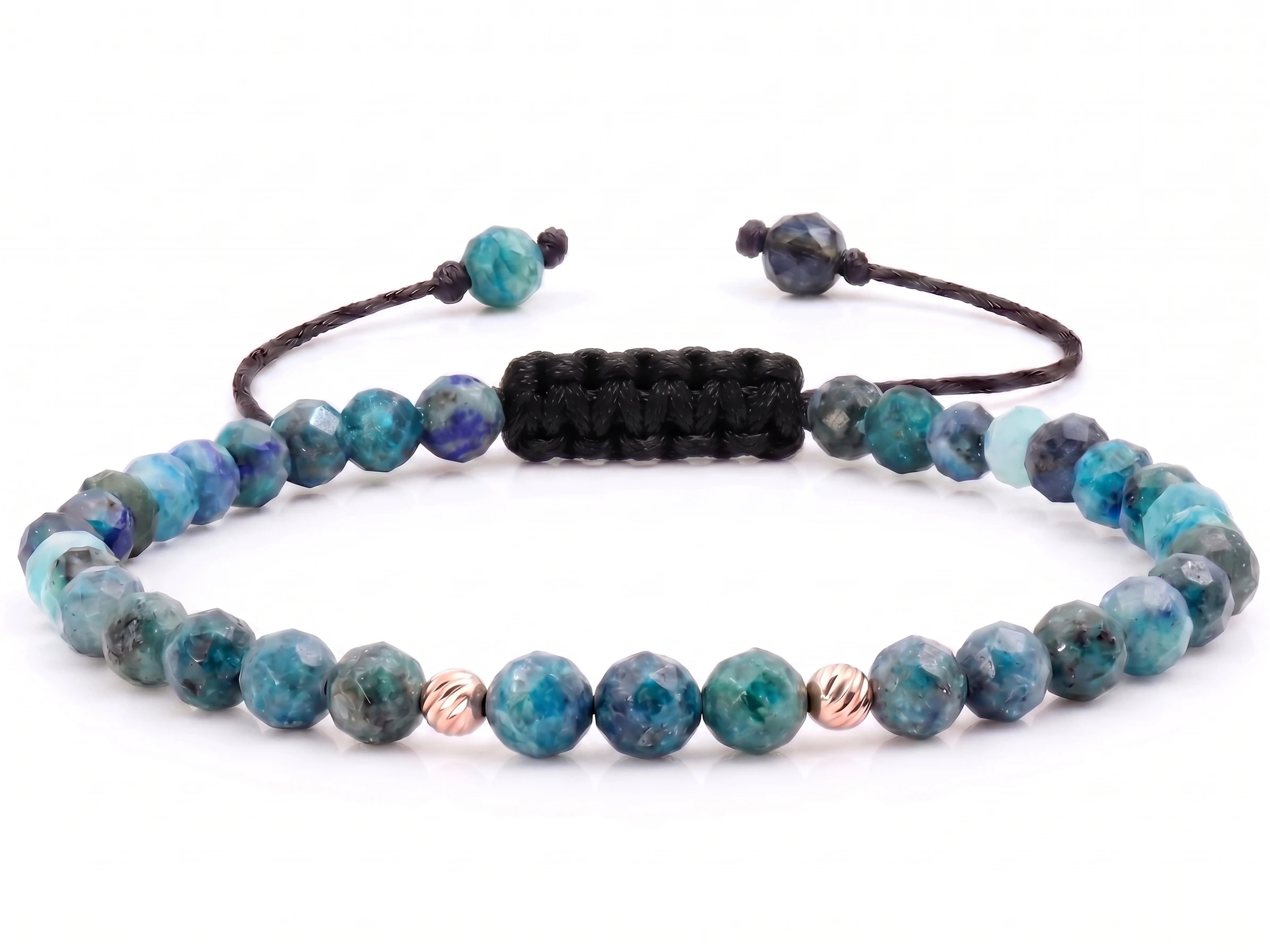 Bijuterii handmade - Bratara cu 2 bile de Aur 14k si Crisocola