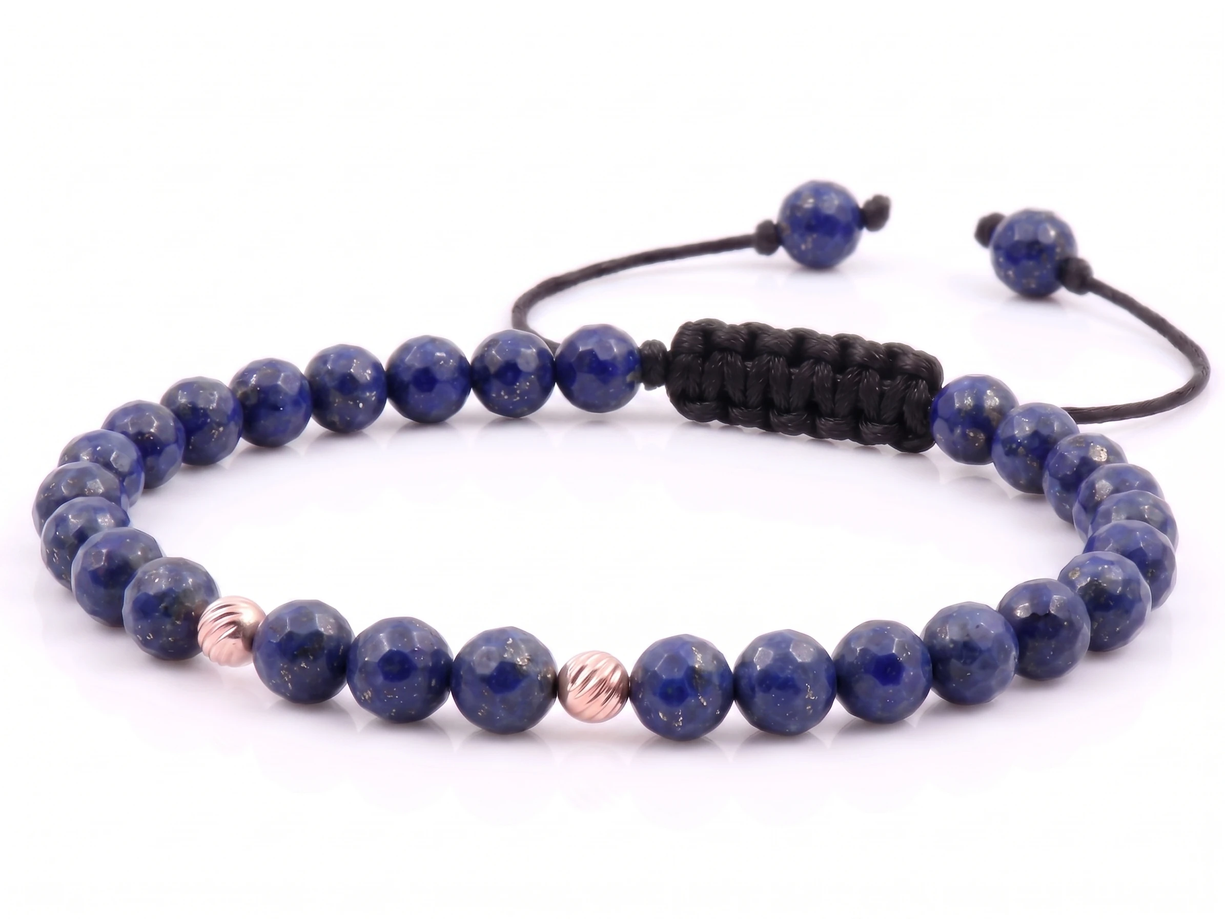 Bratara cu 2 bile de Aur 14k si Lapis-Lazuli fatetat [1]