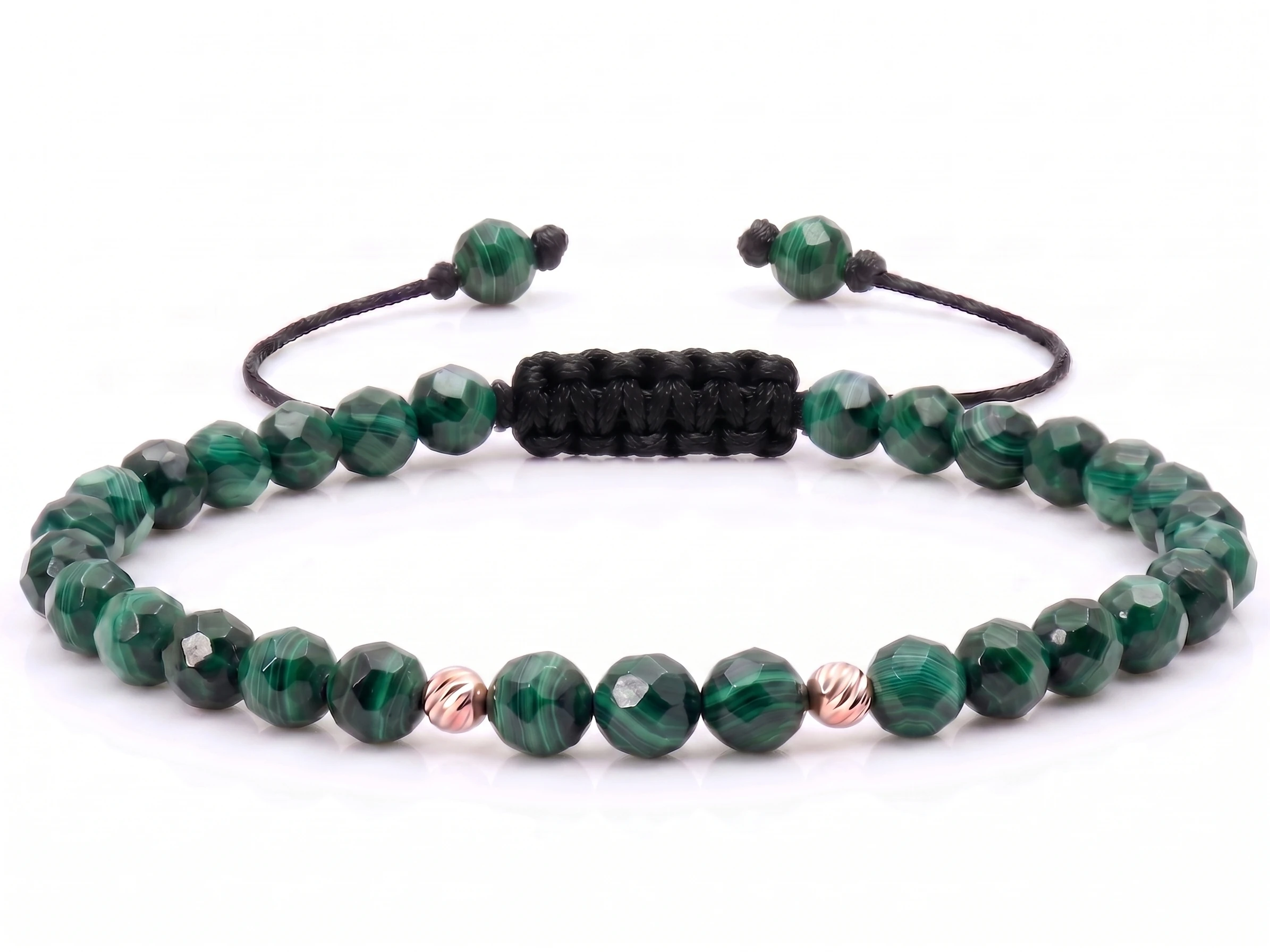 Bijuterii handmade - Bratara cu 2 bile de Aur 14k si Malachit