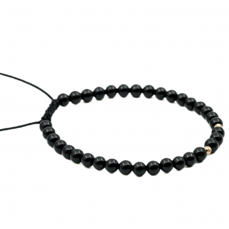 Bratara cu bile de Aur 14k si pietre semipretioase Onix negru AU0109 [1]