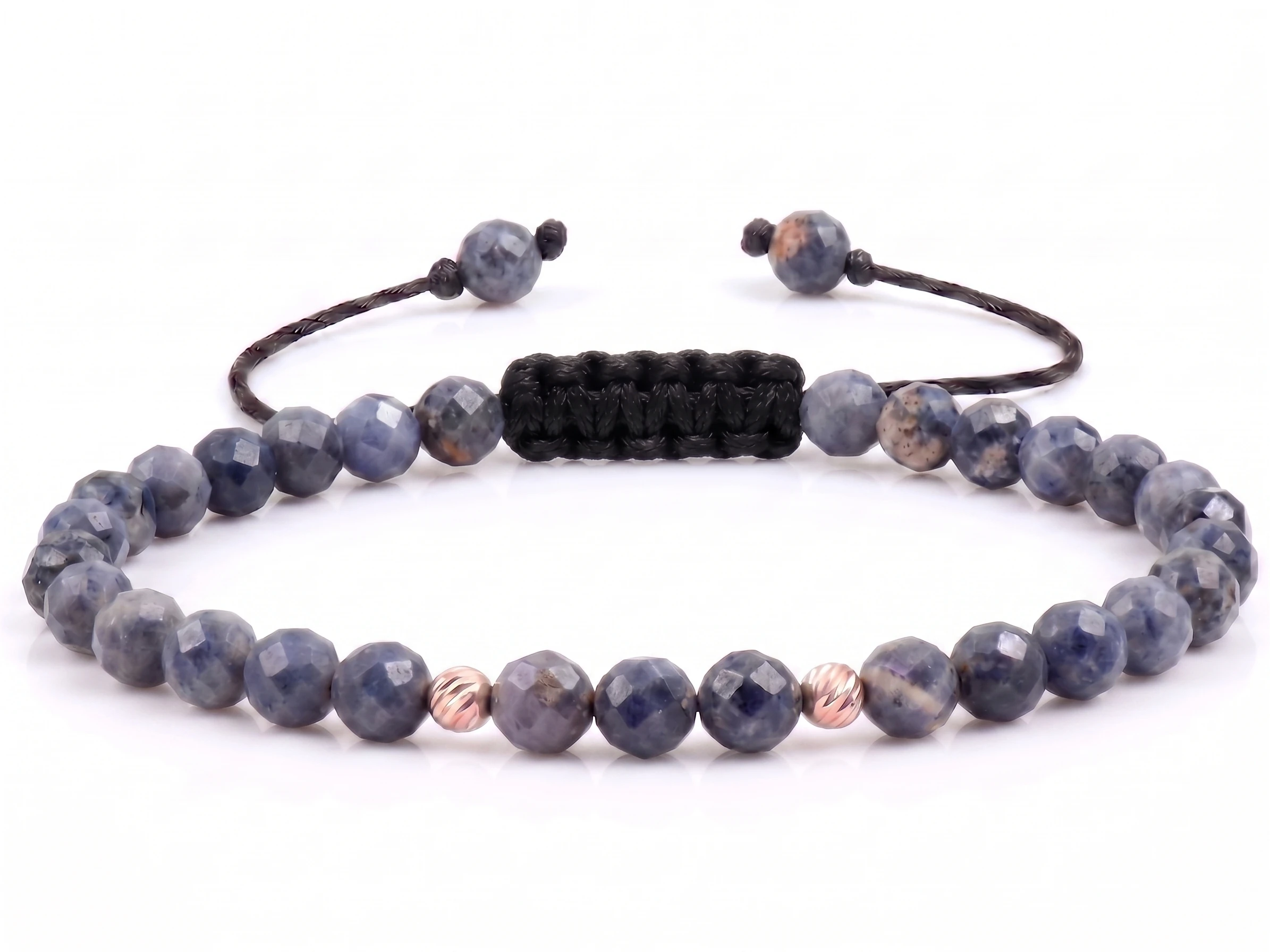 Bijuterii handmade - Bratara cu 2 bile de Aur 14k si Safir