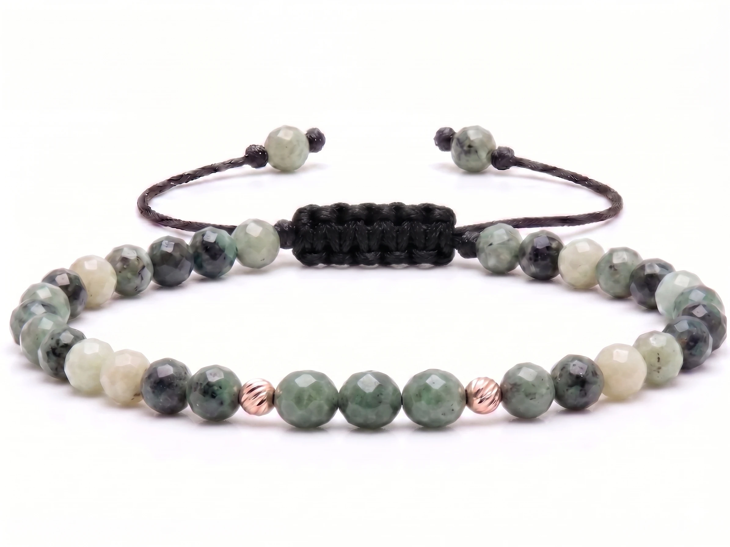 Bijuterii handmade - Bratara cu 2 bile de Aur 14k si Smarald