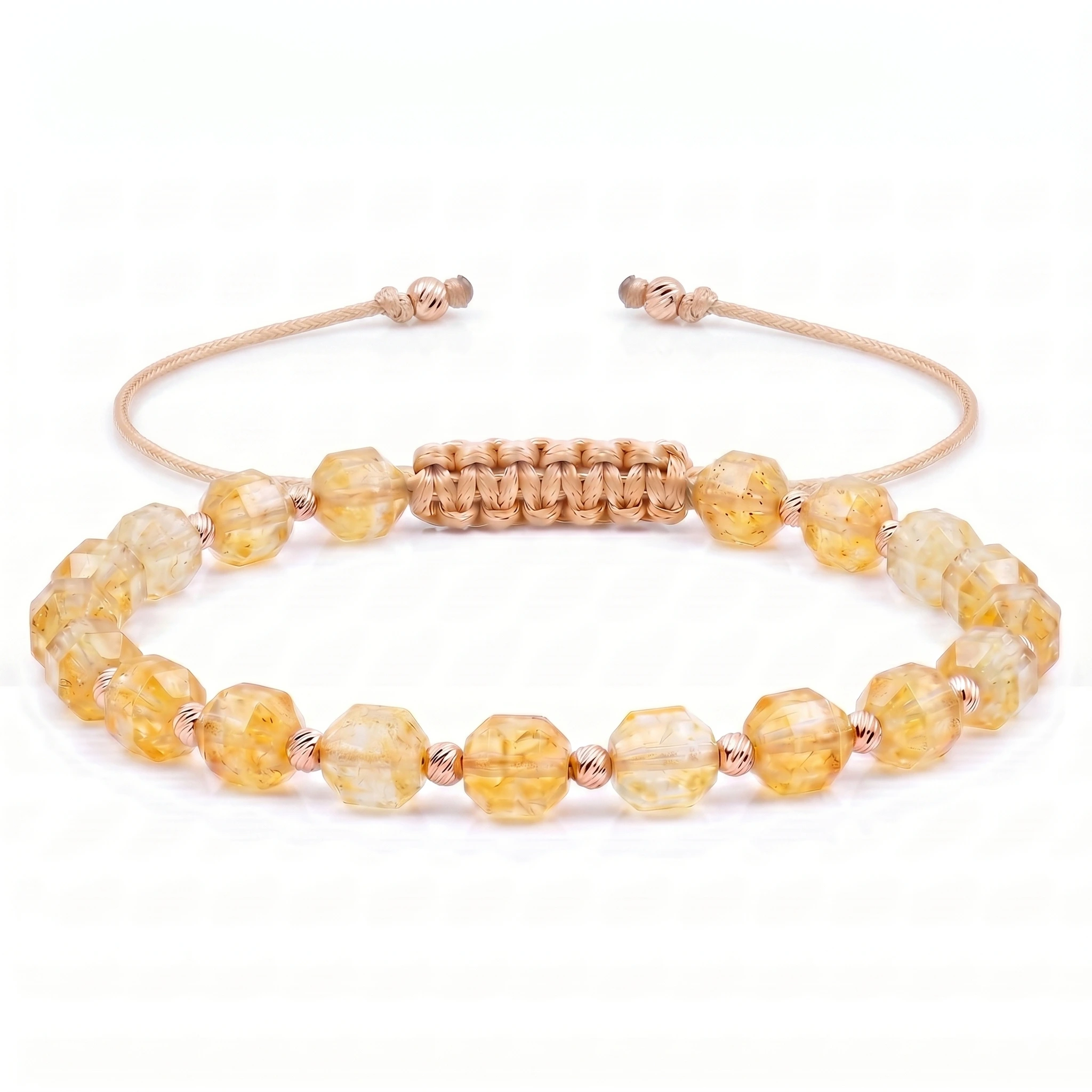 Bijuterii handmade - Bratara cu 20 de bile de Aur 14k si Citrin