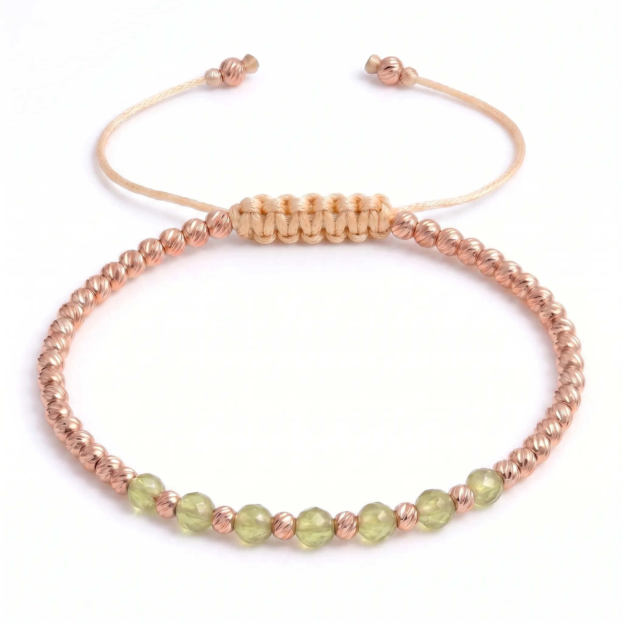 Bratara cu bile de Aur 14k si pietre semipretioase Peridot sfere fatetate AU0003 [1]