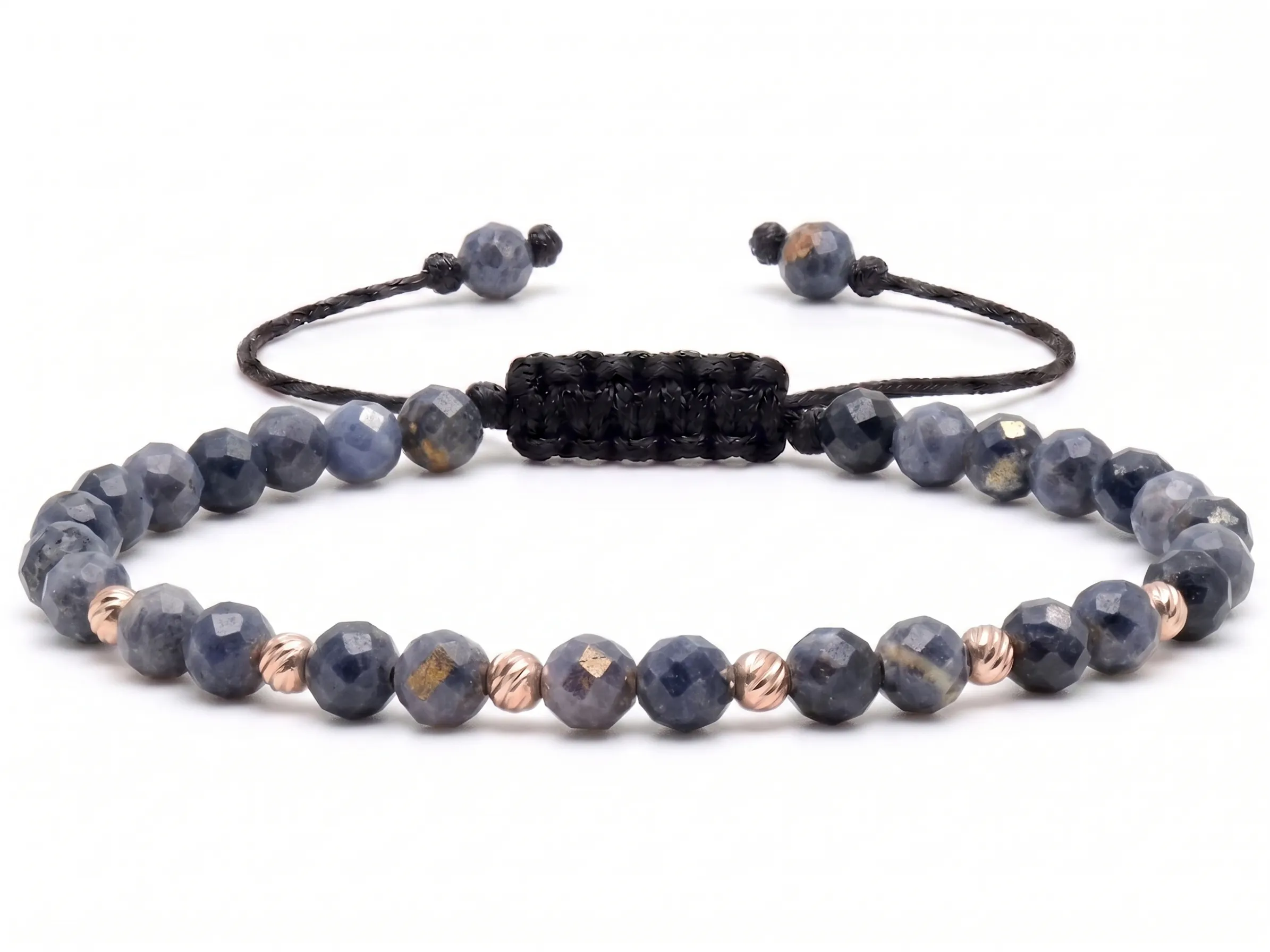 Bijuterii handmade - Bratara cu 6 bile de Aur 14k si Safir