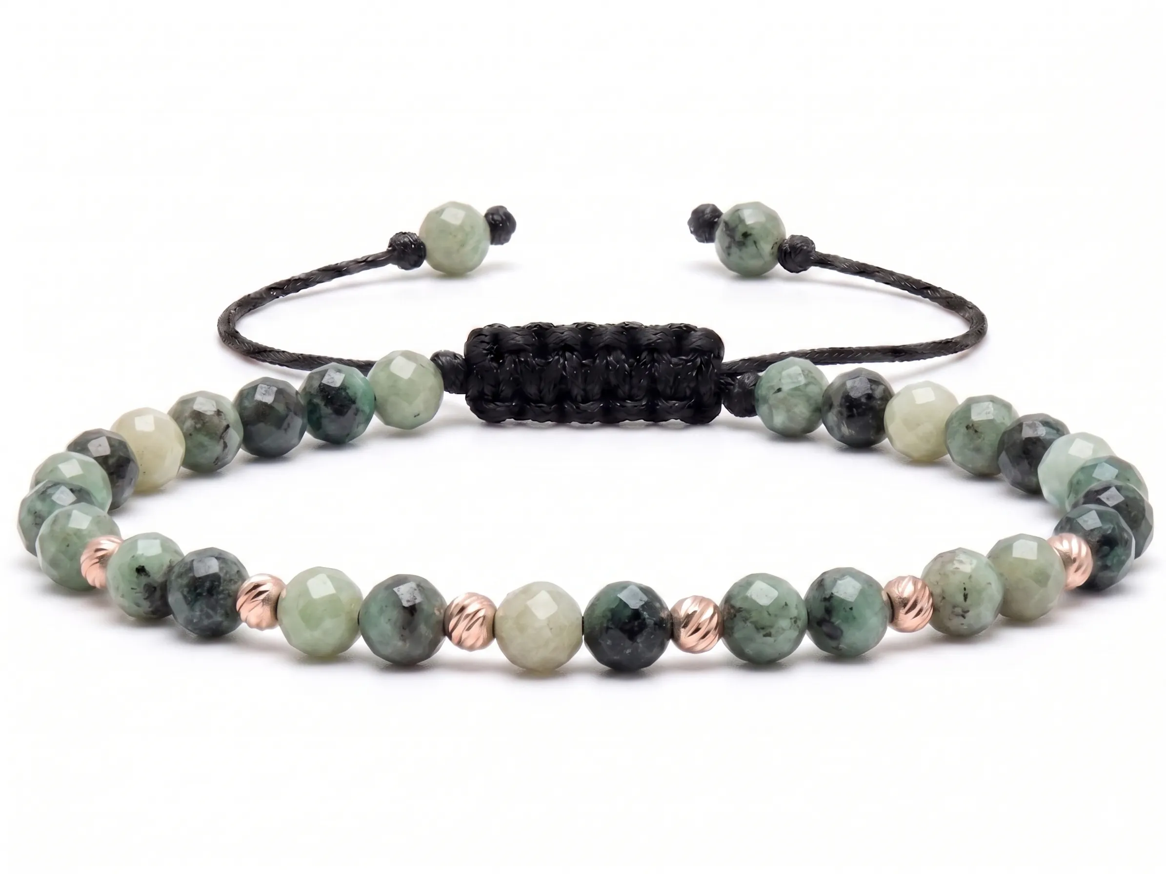 Bijuterii handmade - Bratara cu 6 bile de Aur 14k si Smarald
