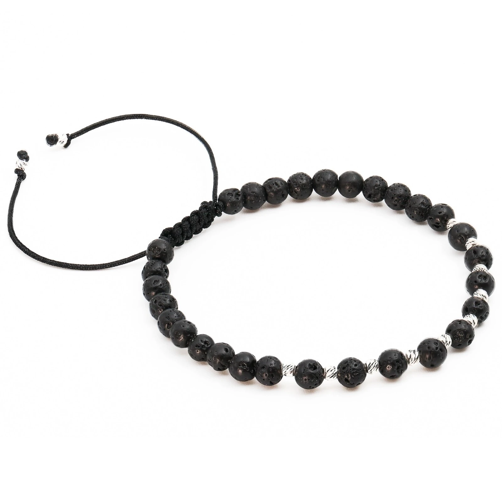Bratara cu bile de Argint si Lava – AG0028 [1]