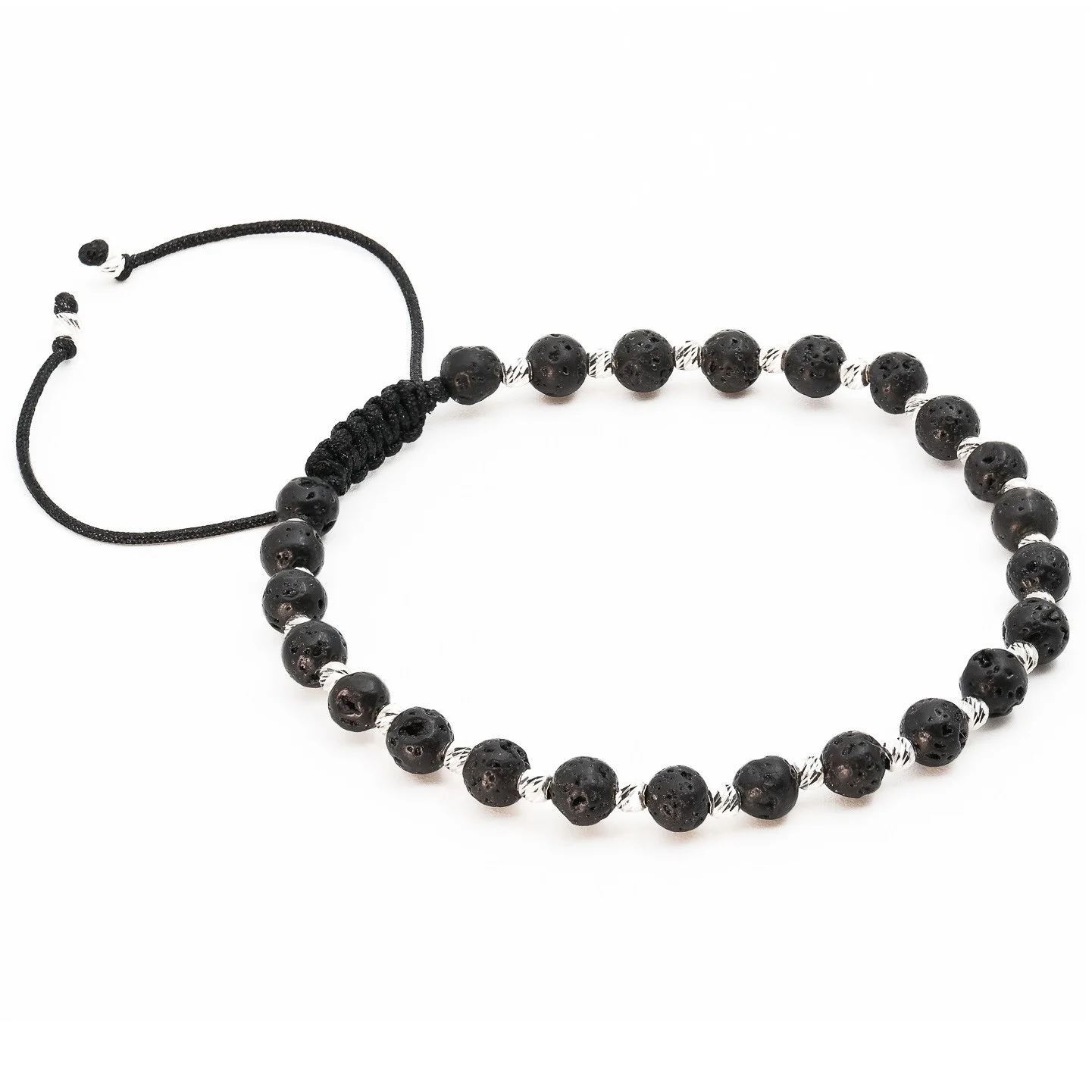 Bratara cu bile de Argint 925 si Lava – AG0037 [1]