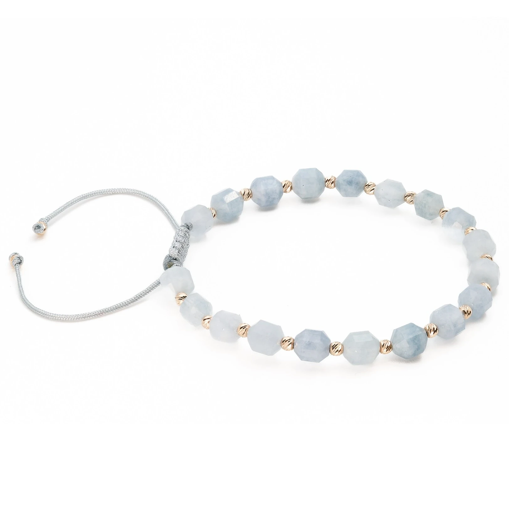 Bratara cu bile de Aur 14k si Acvamarin – AU0187 [1]