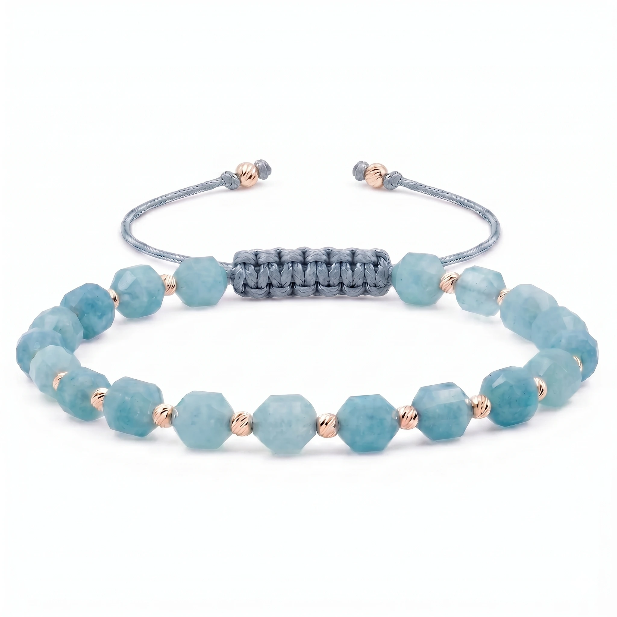 Bijuterii handmade - Bratara cu 20 de bile de Aur 14k si Cuart albastru