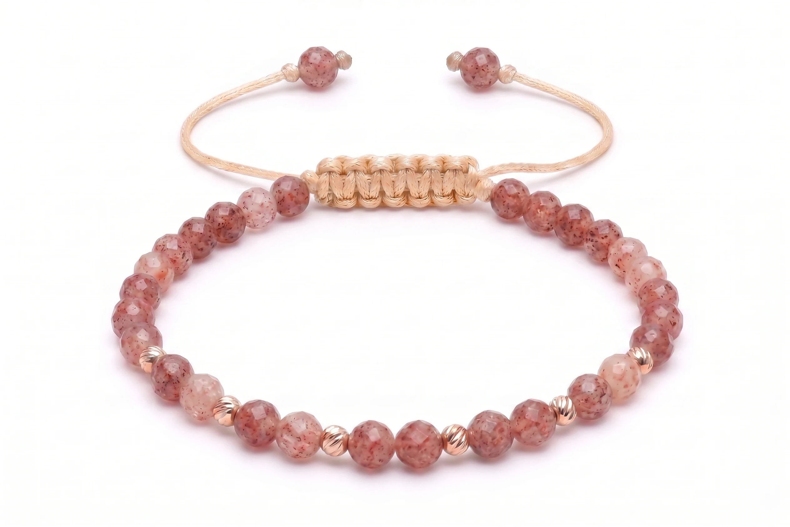 Bratara cu 6 bile de Aur 14k si Cuart cherry [1]