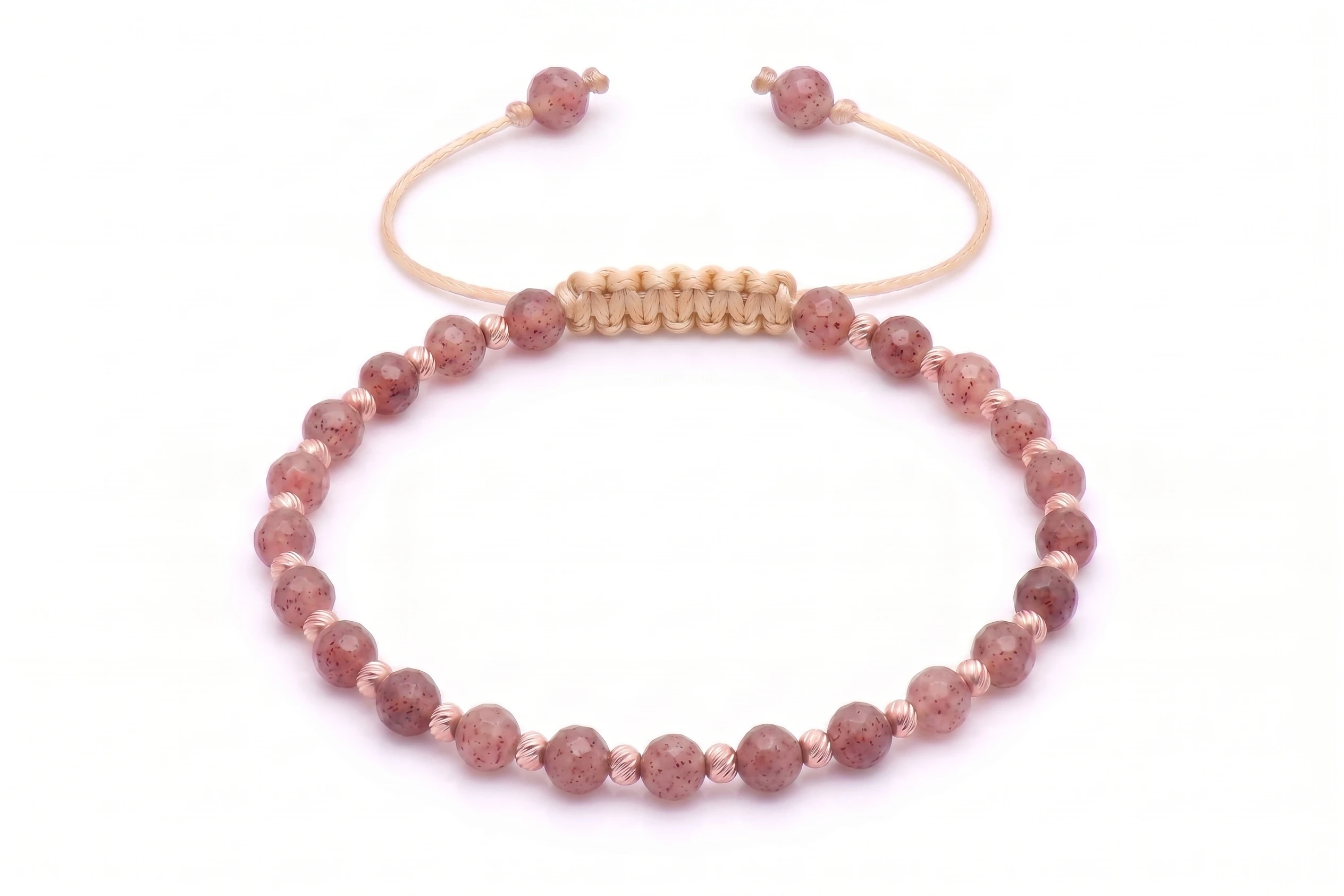 Bratara cu bile de Aur 14k si Cuart Cherry [1]