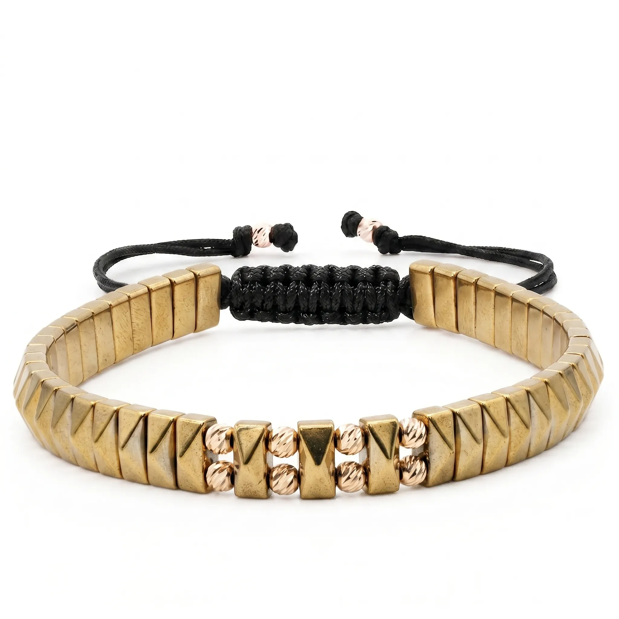 Bijuterii handmade - Bratara cu 10 bile de Aur 14k si Hematit auriu