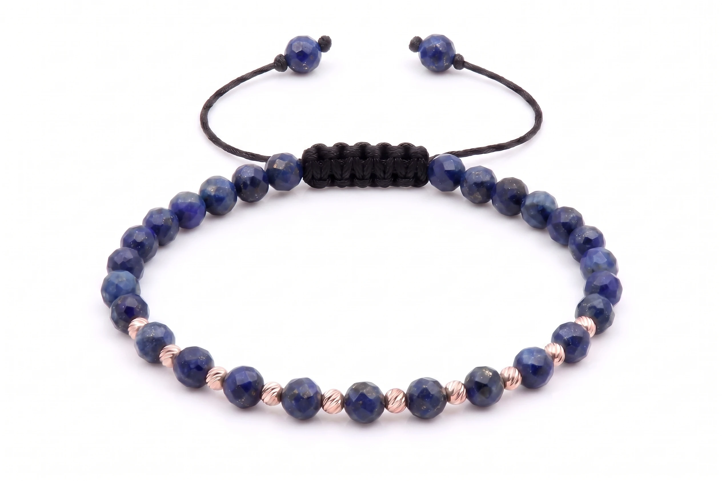 Bratara cu 10 bile de Aur 14k si Lapis-Lazuli fatetat [1]