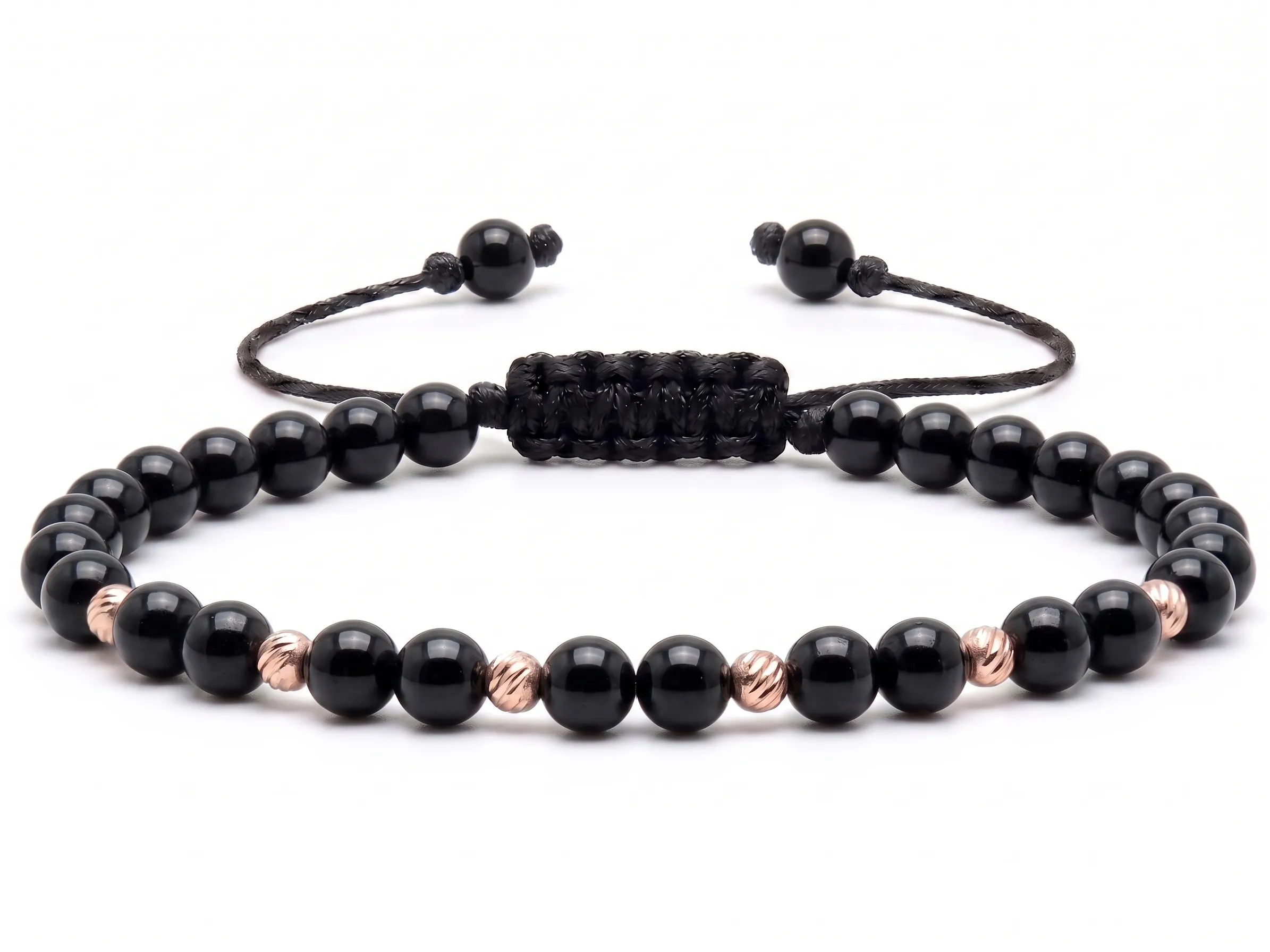 Bijuterii handmade - Bratara cu 6 bile de Aur 14k si Onix