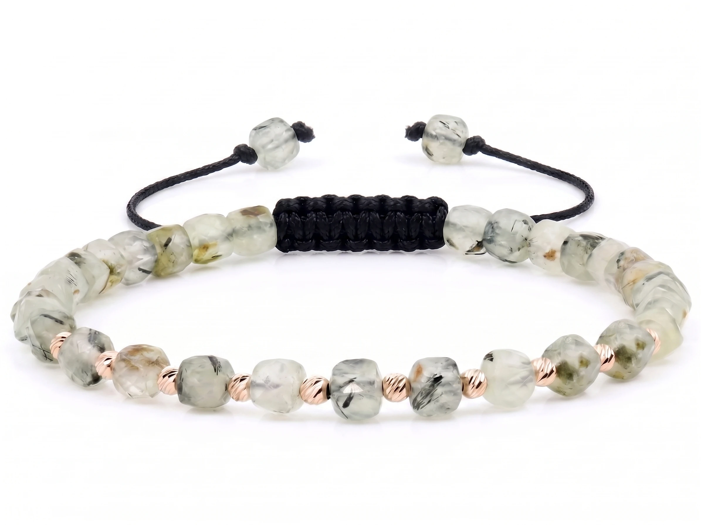 Bijuterii handmade - Bratara cu 10 bile de Aur 14k si Prehnit