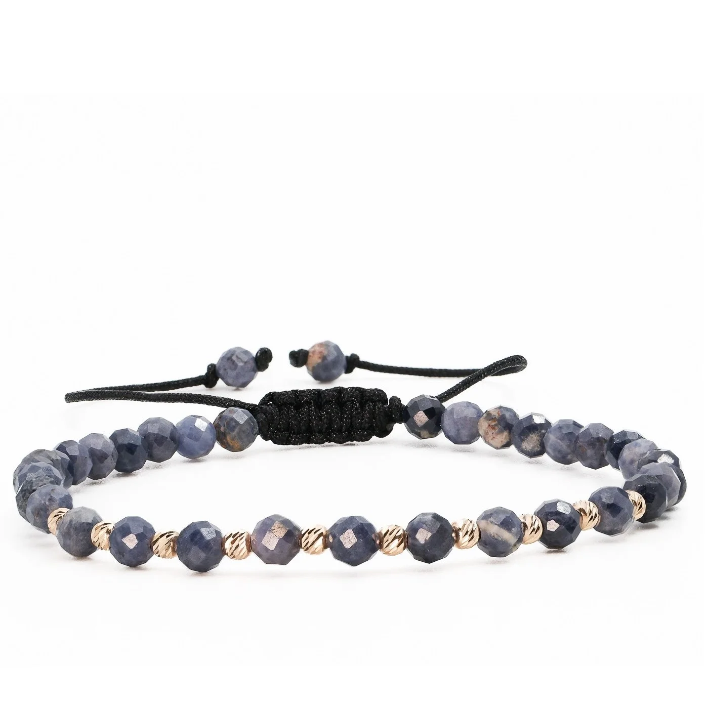 Bratari cu bile de Aur - Bratara cu bile de Aur 14k si Safir sfere fatetate – AU0165