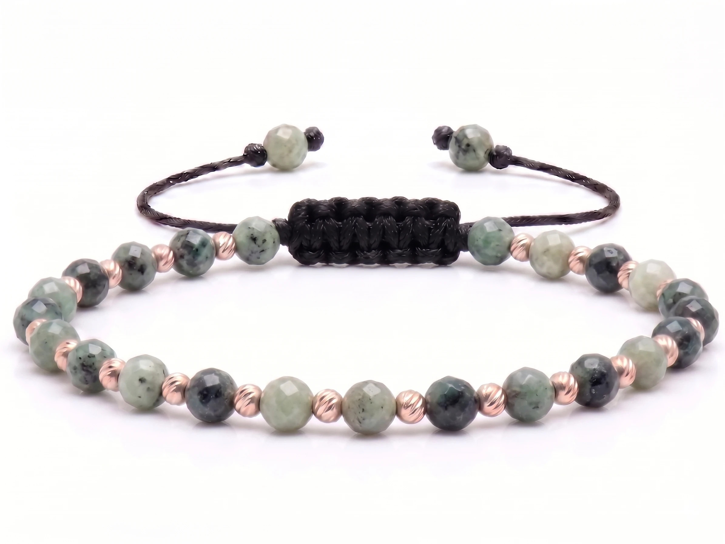 Bijuterii handmade - Bratara cu bile de Aur 14k si Smarald