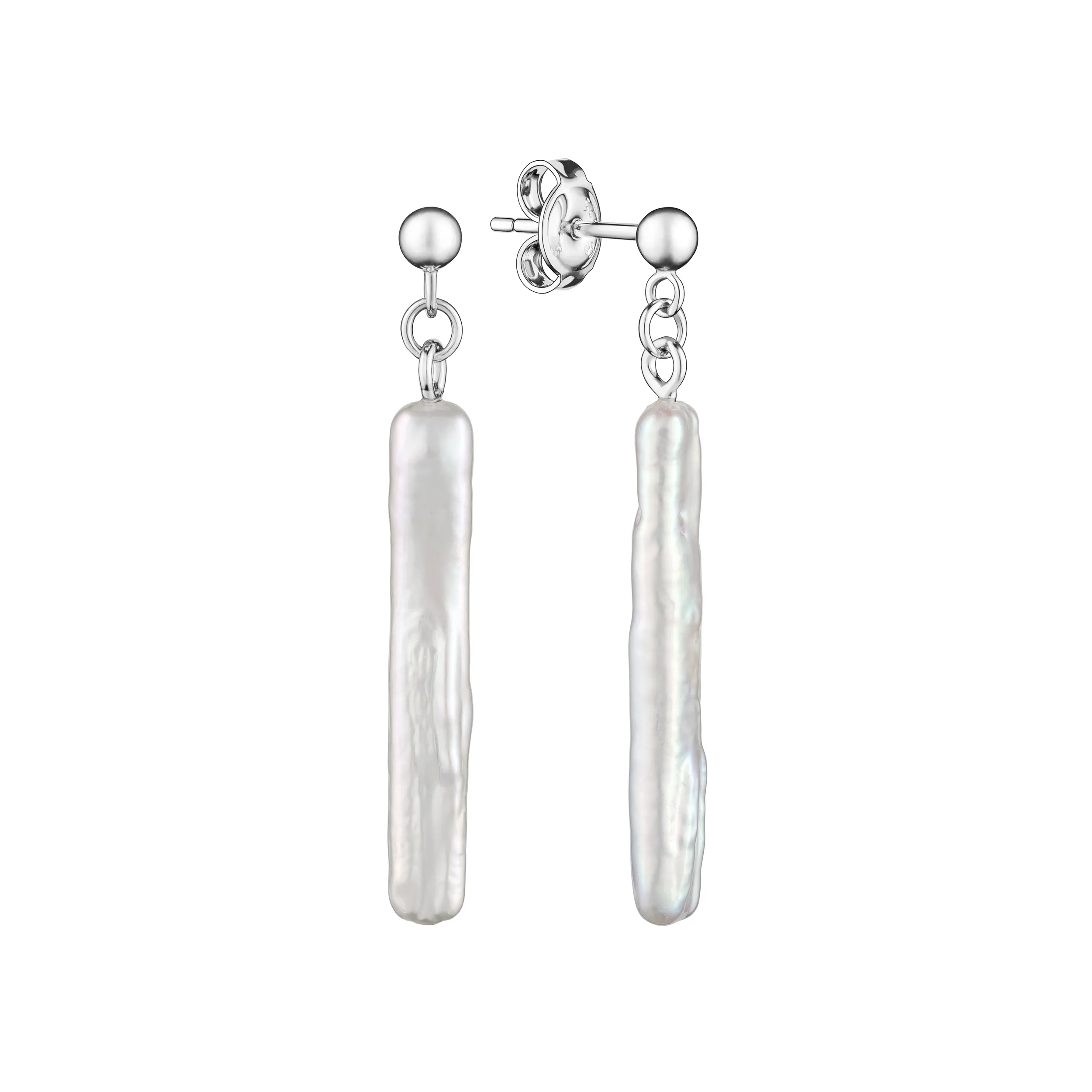 Cercei argint cu perle naturale - Baguette