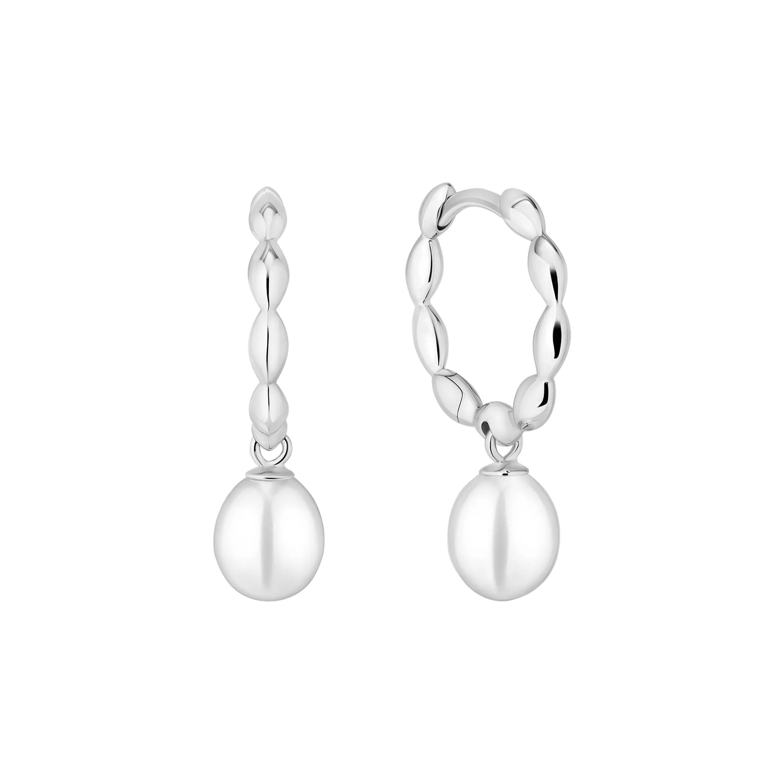 Cercei argint cu perle naturale - Bubble Hoop