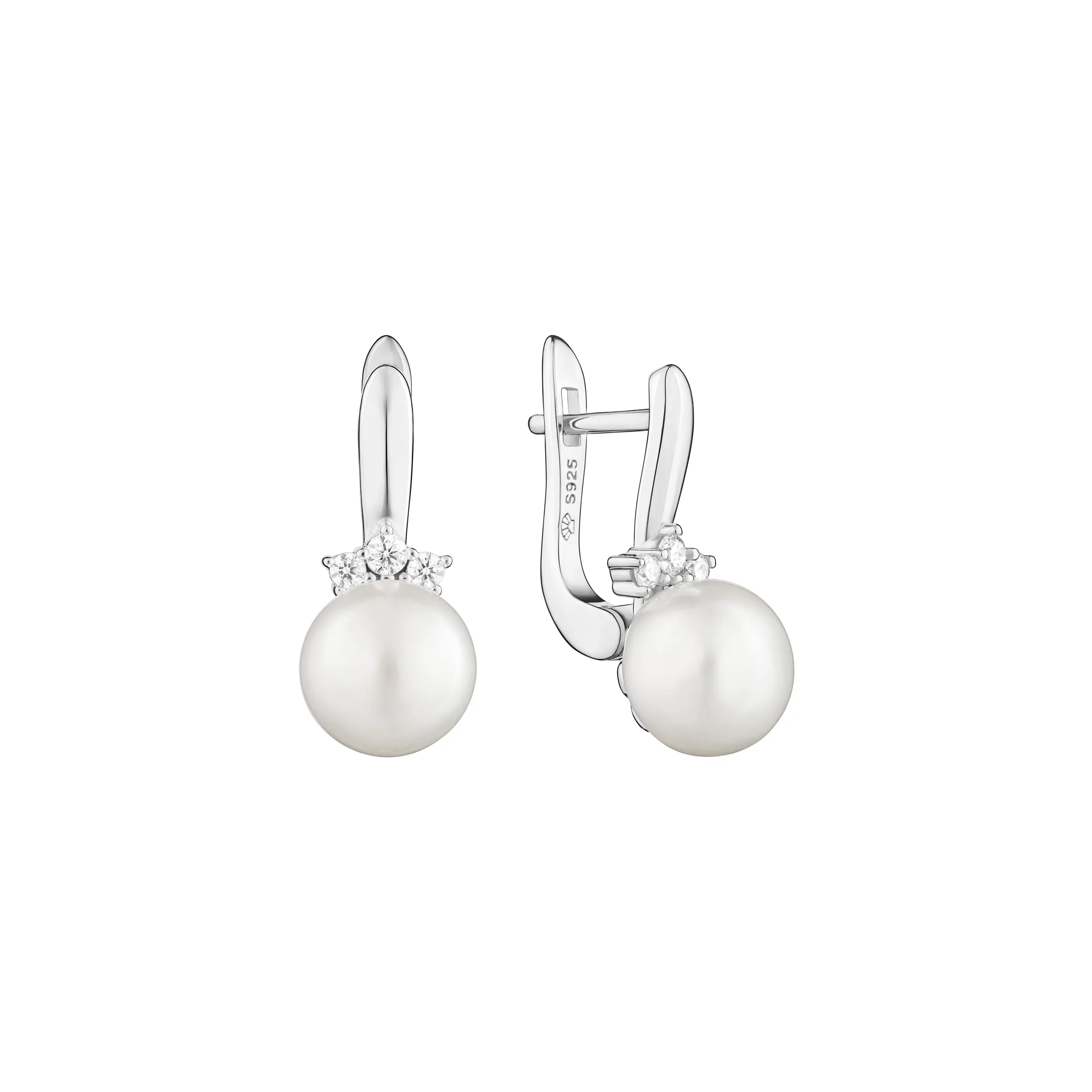 Cercei argint cu perle naturale - Crown