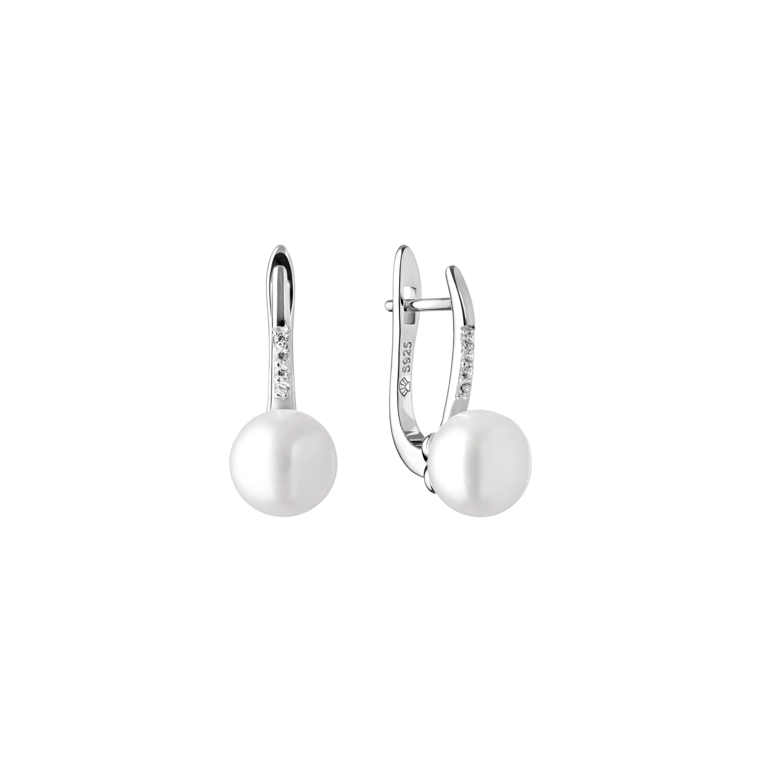 Cercei argint cu perle naturale si zirconia - Allure