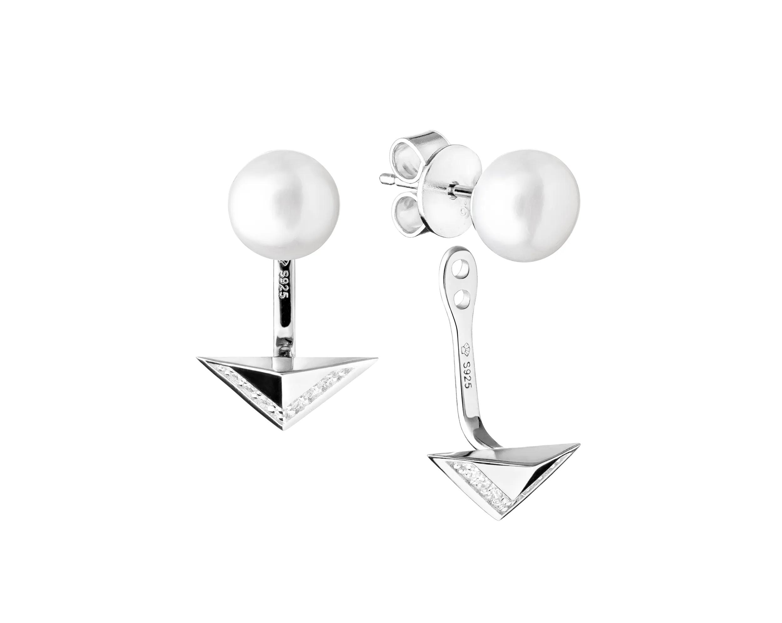 Cercei argint cu perle naturale si zirconia - Aria