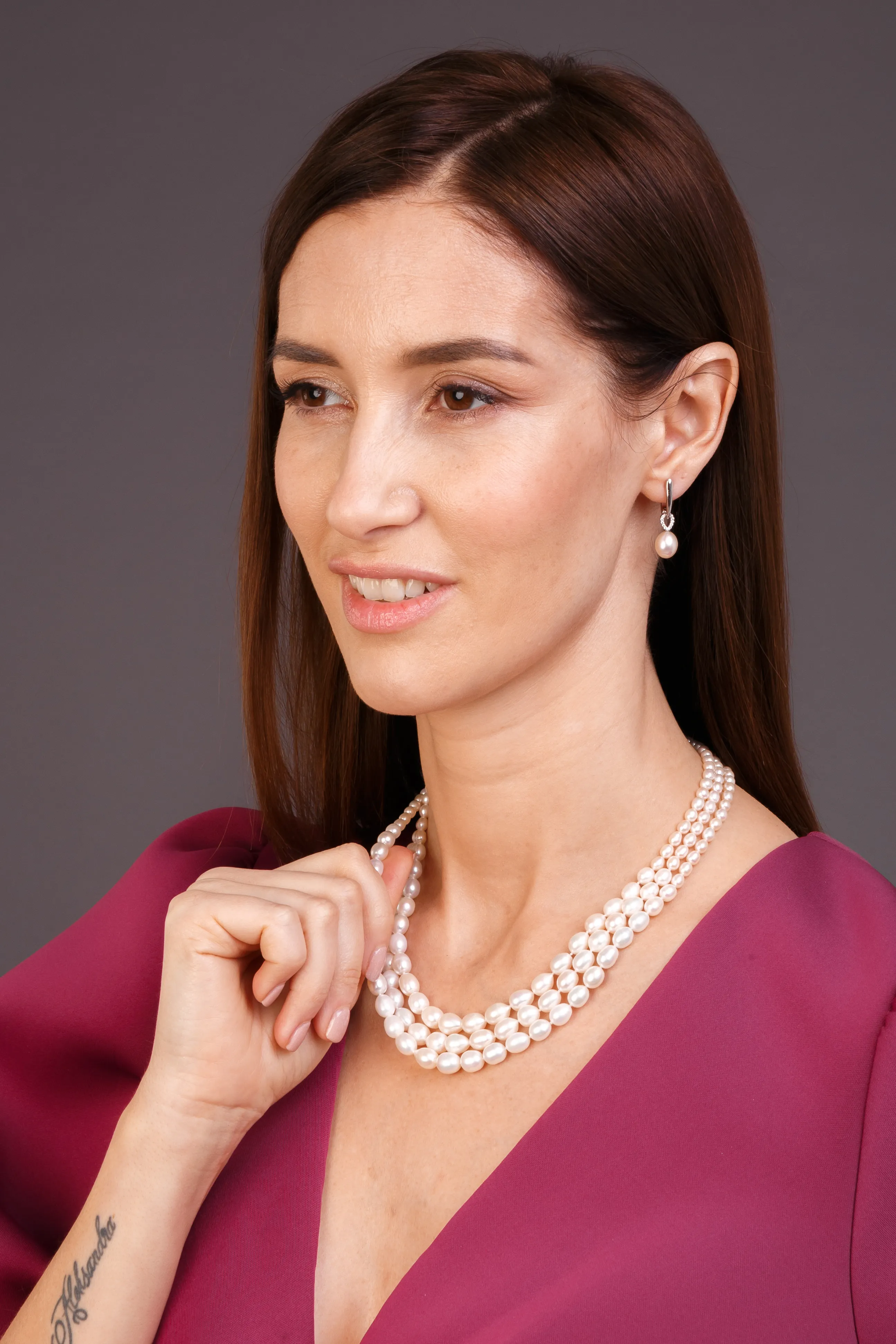 Cercei argint cu perle naturale si zirconia - Charm [1]