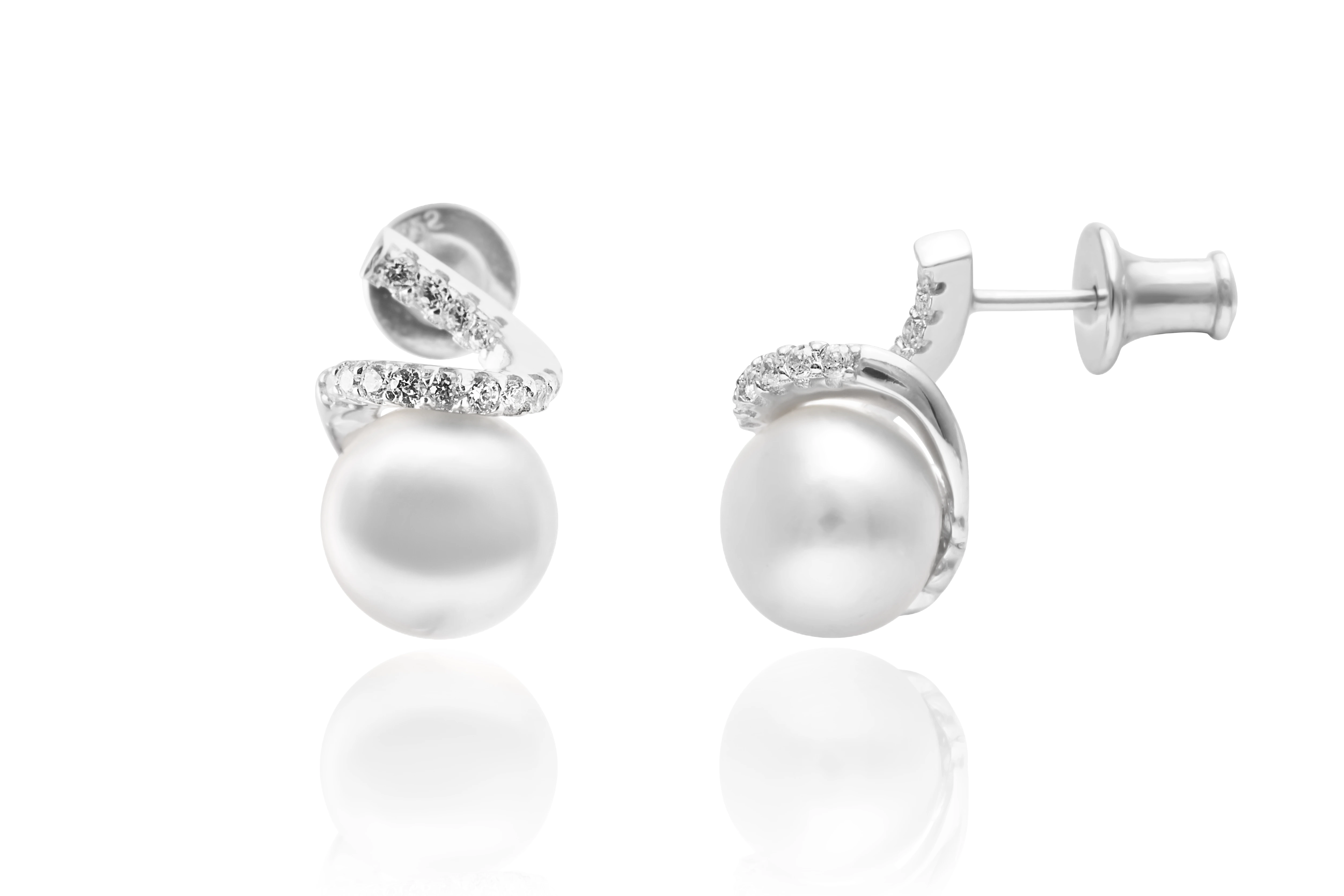 Cercei argint cu perle naturale si zirconia - Filo