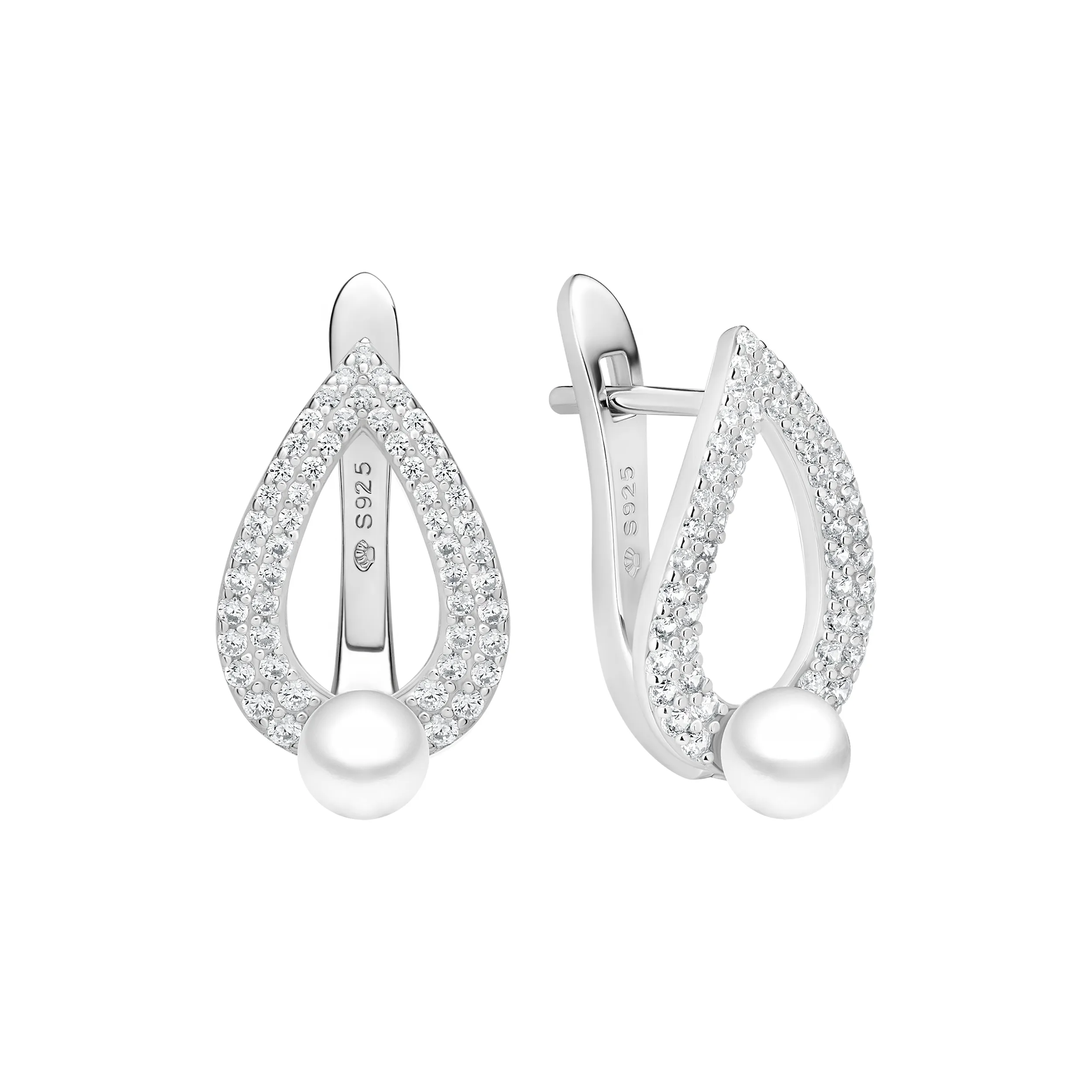 Cercei argint cu perle naturale si zirconia - Mirage