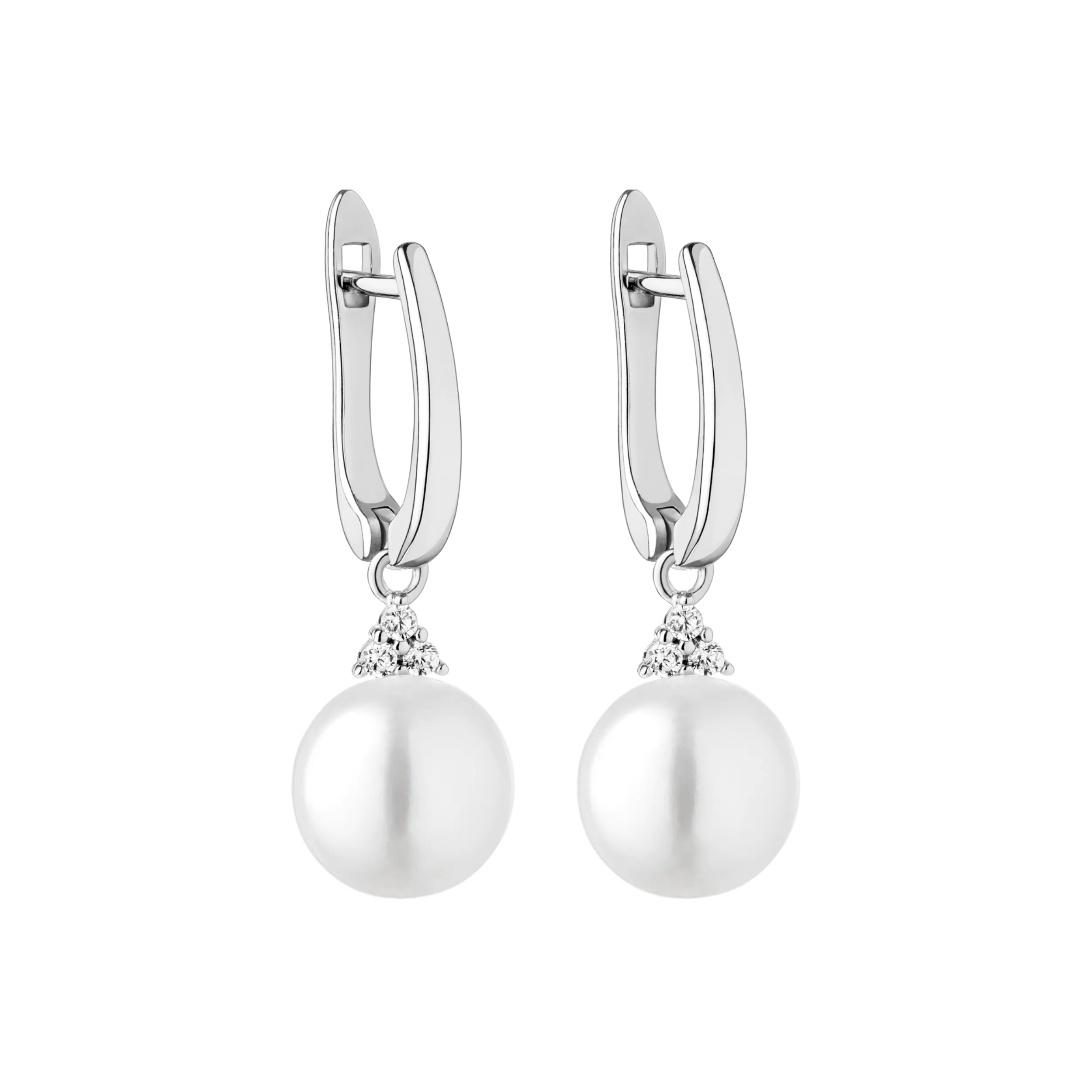 Cercei argint cu perle naturale si zirconia - Pirámide