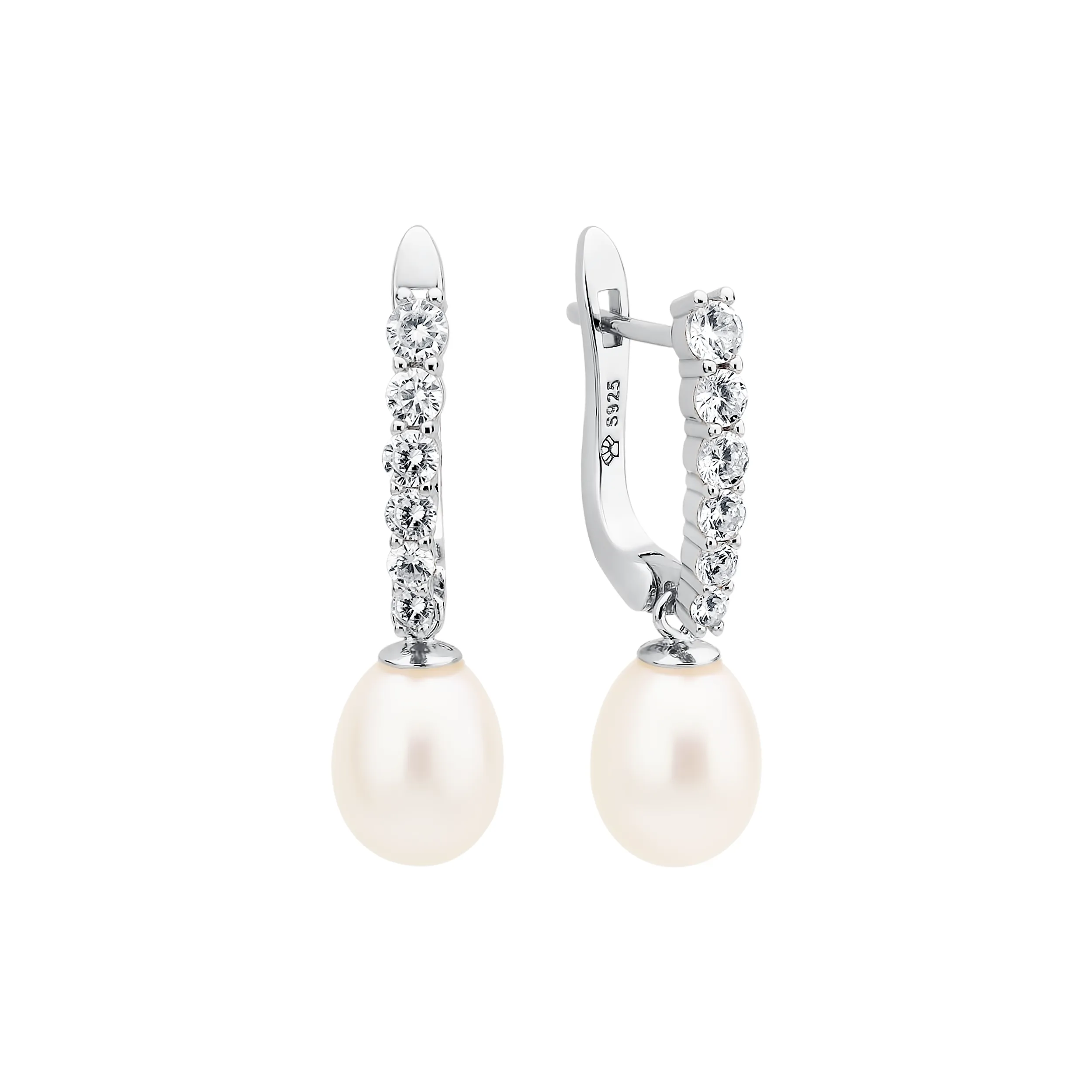 Cercei argint cu perle naturale si zirconia - Poème