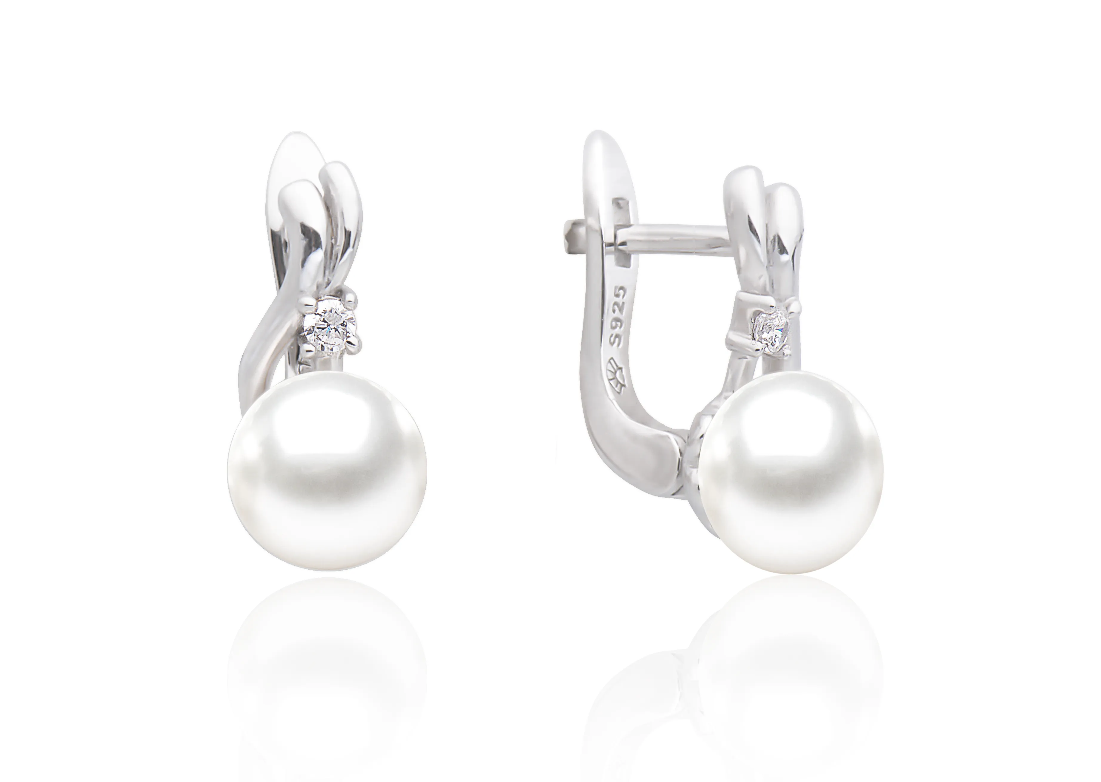 Cercei argint cu perle naturale si zirconia - Tendre