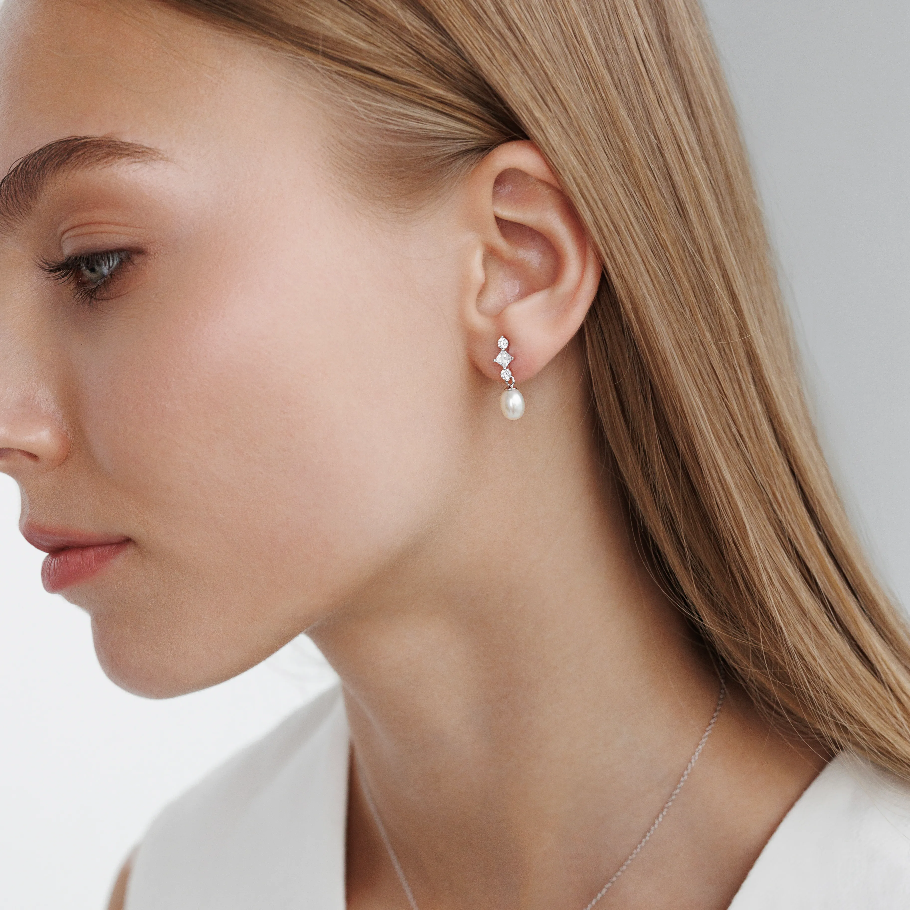 Cercei argint cu perle naturale si zirconia - Versailles [1]