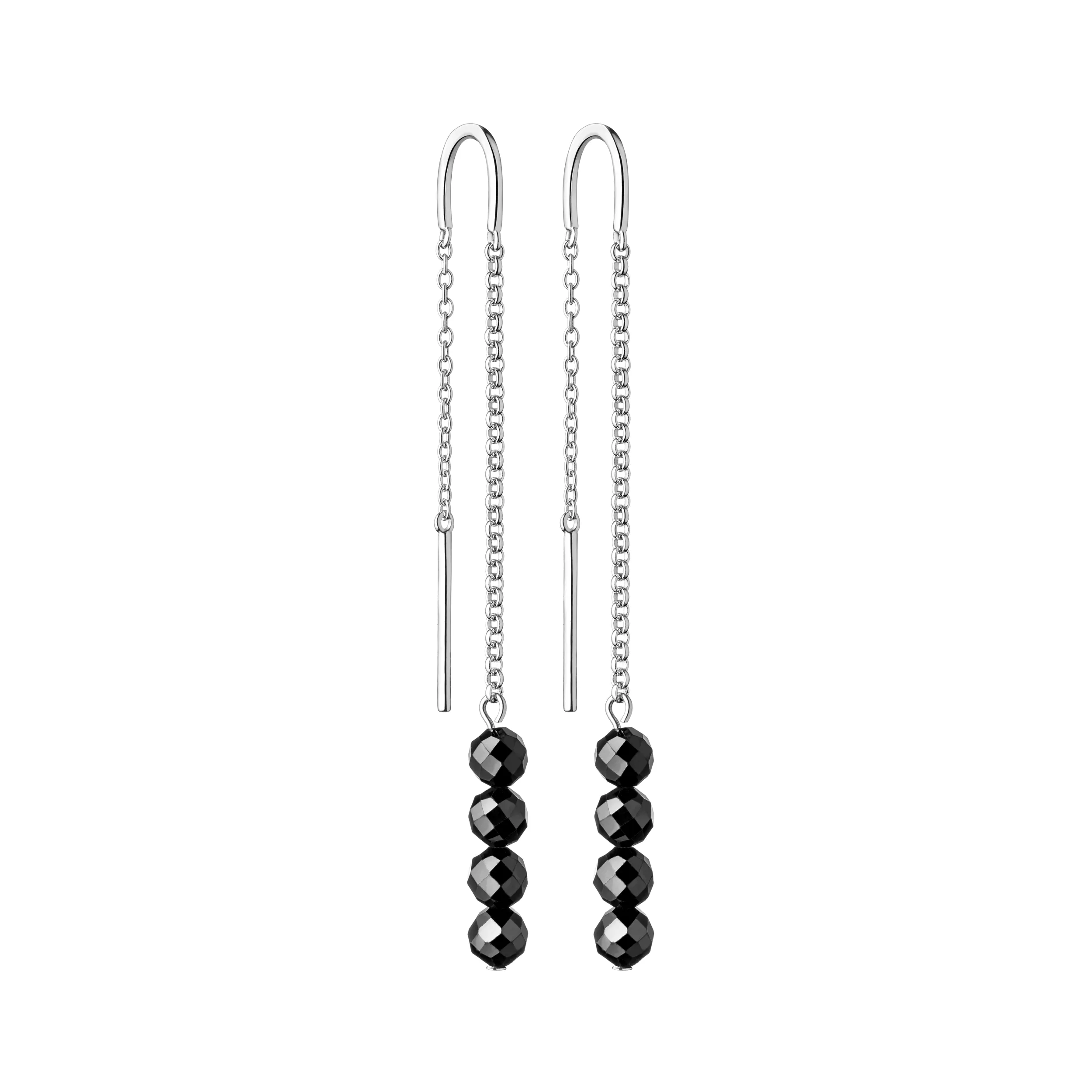 Cercei argint lungi cu spinel - Cascade Noire