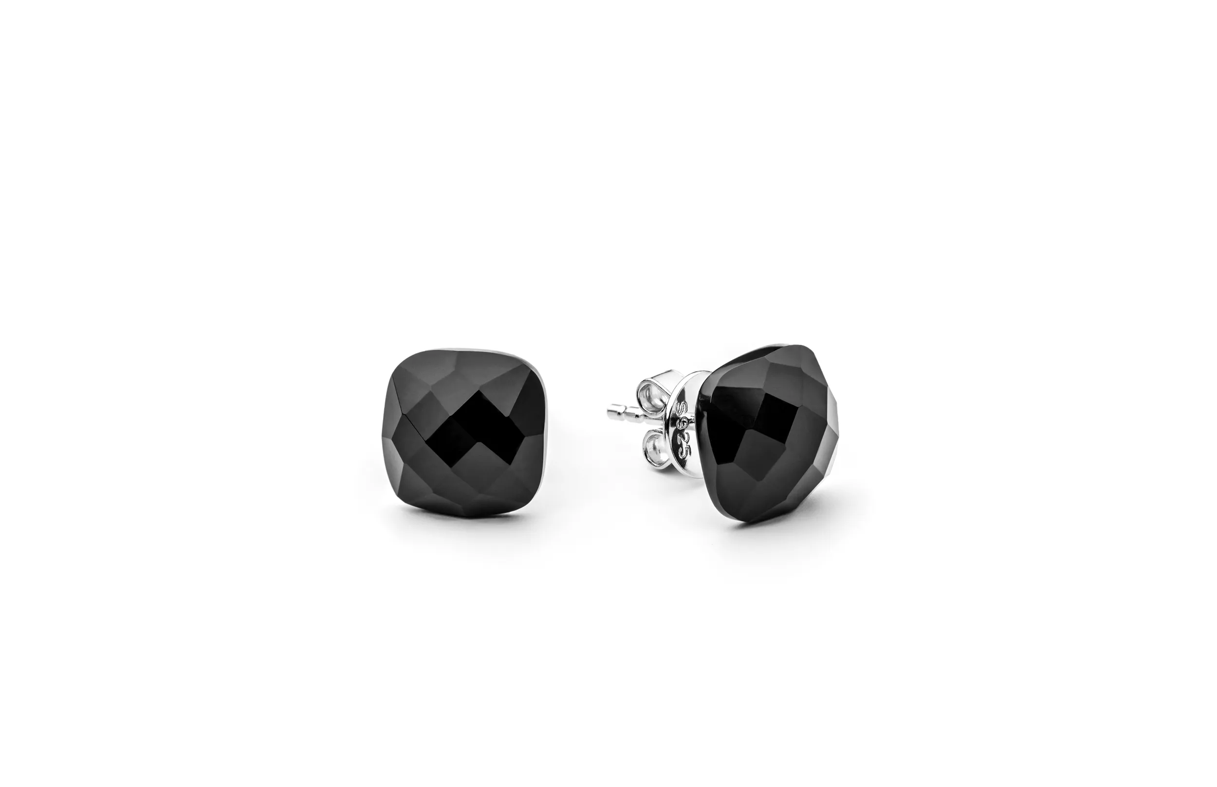 Cercei argint stud cu onix - Mezzanotte