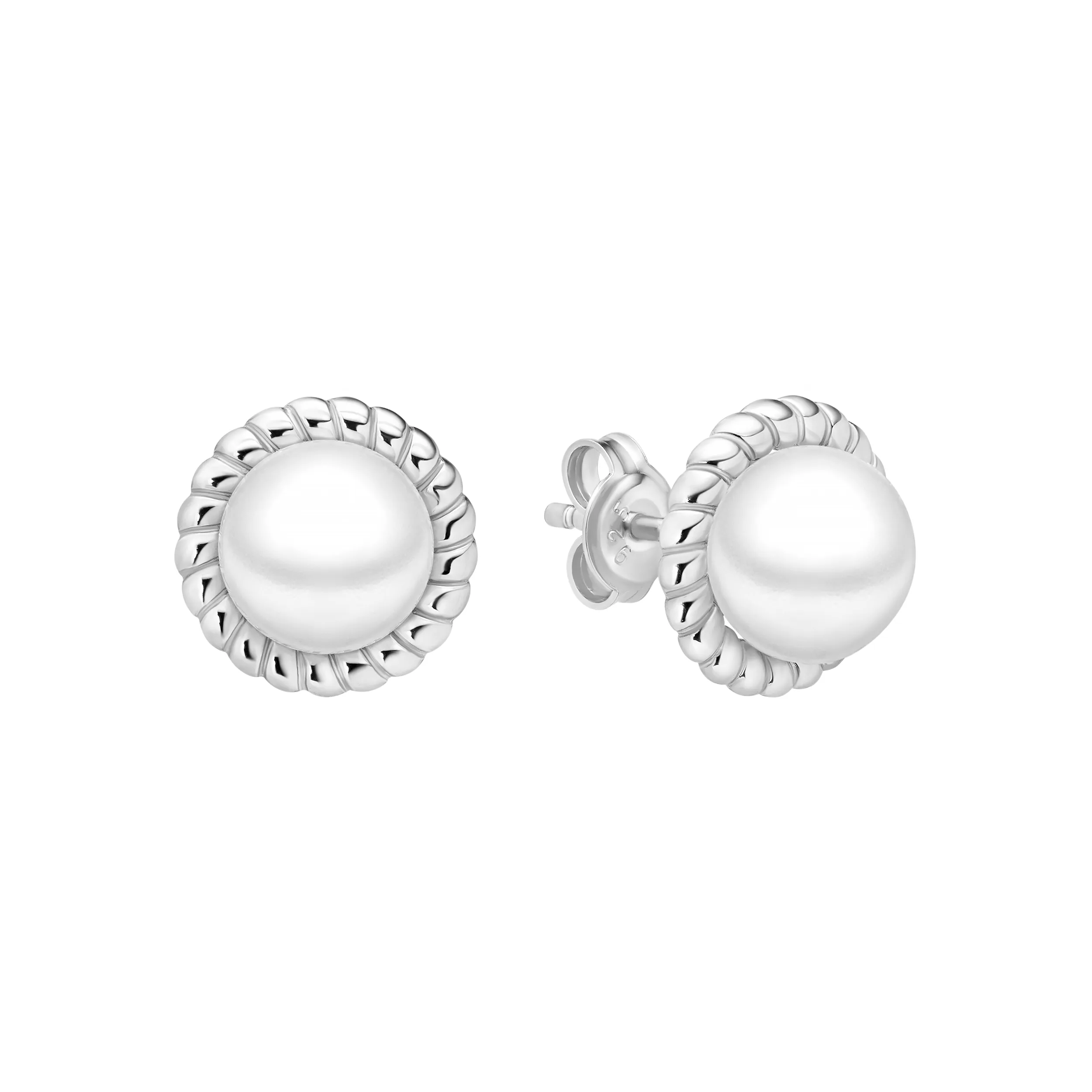 Cercei argint stud cu perle naturale - Fiore