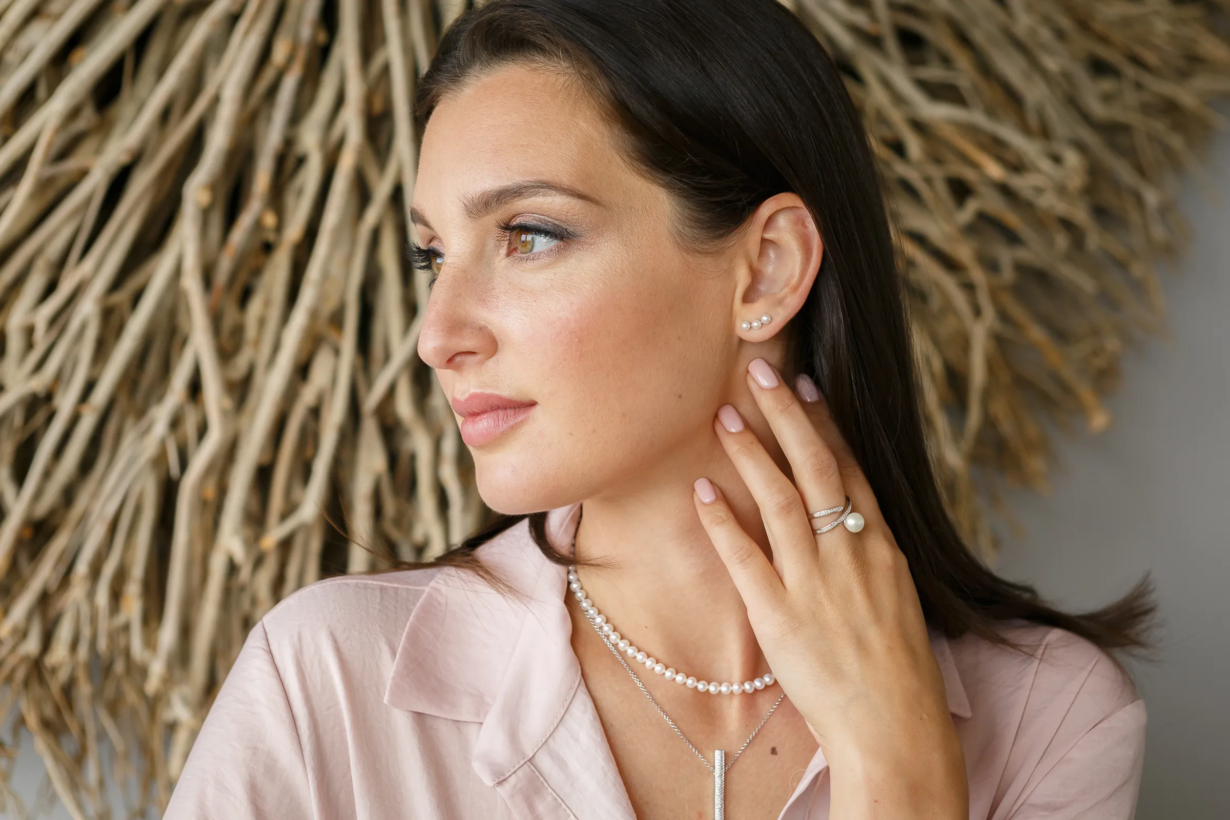 Cercei argint stud cu perle naturale - Montée [1]