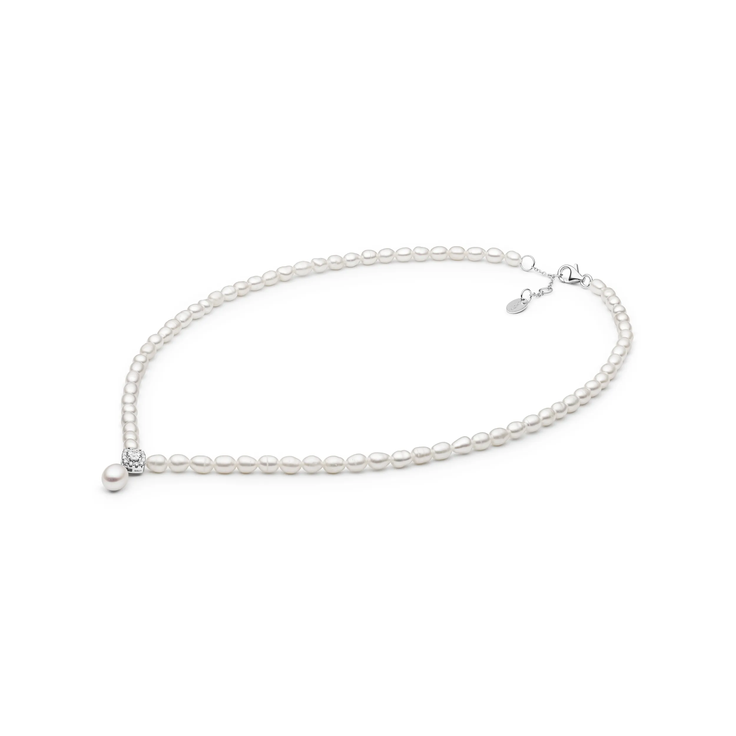 Coliere cu perle - Colier argint cu perle naturale si zirconia - Nuance