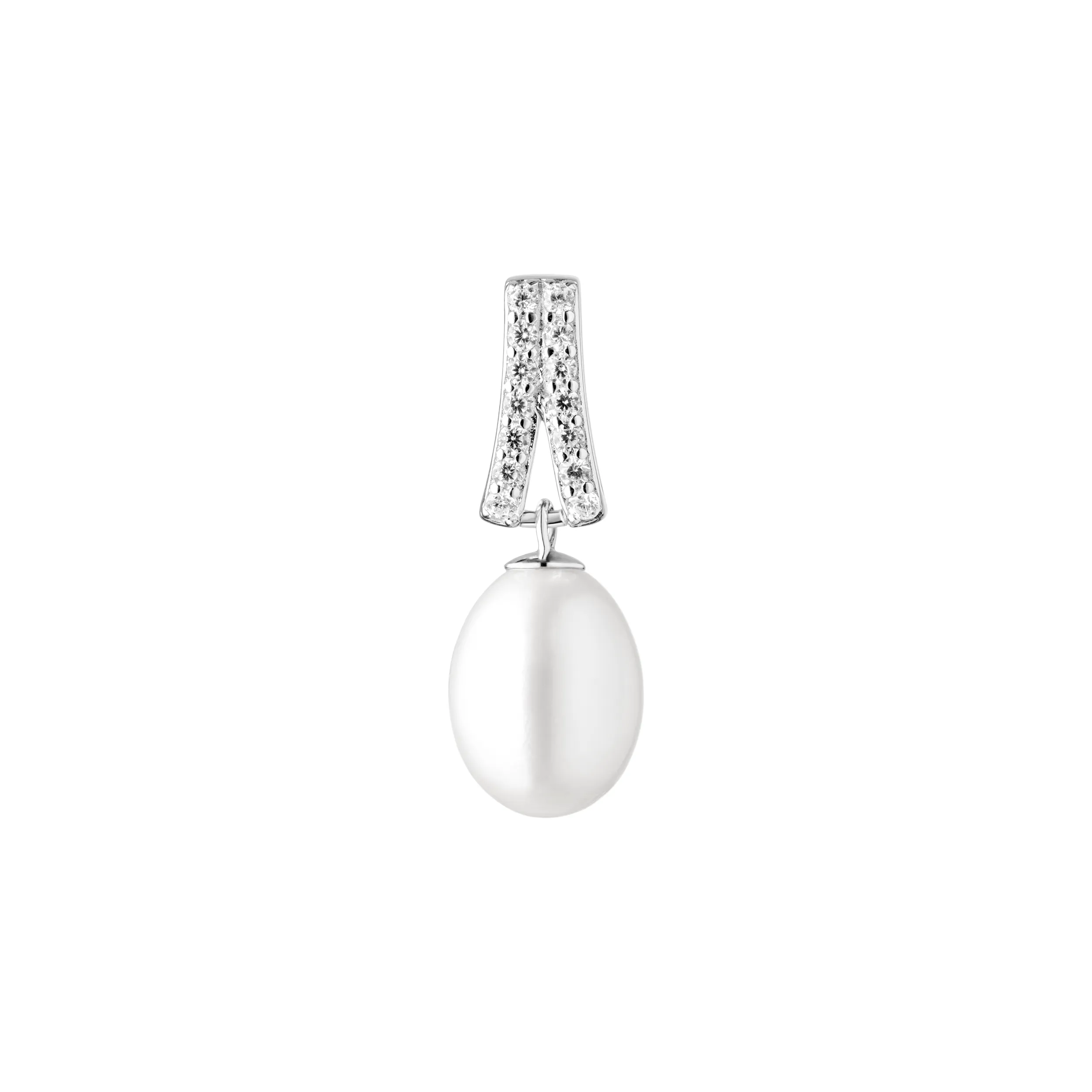 Pandantive - Pandantiv argint cu perla naturala si zirconia pavé - Cloche